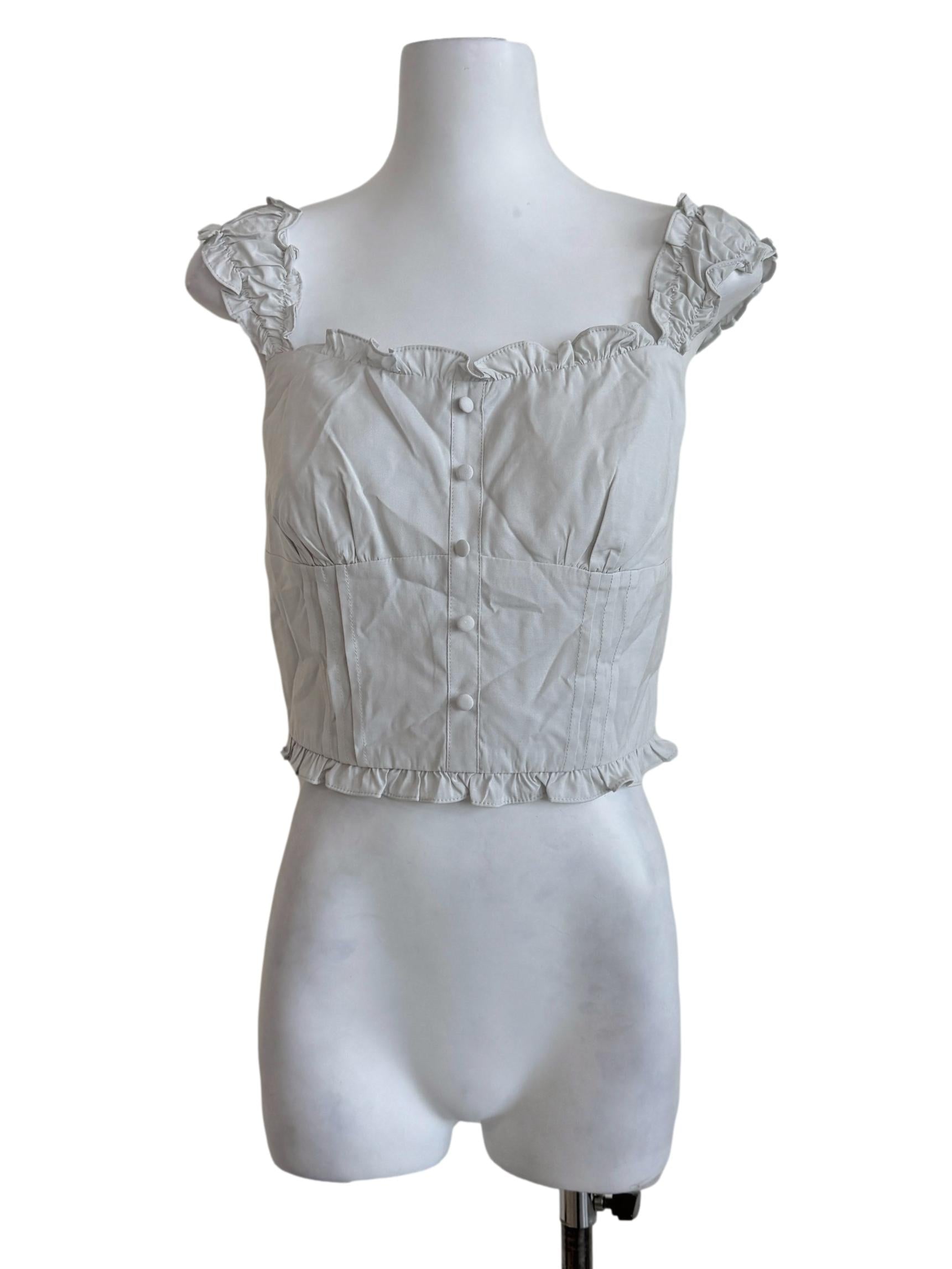 Baby Blue Ruffle Sleeves Top