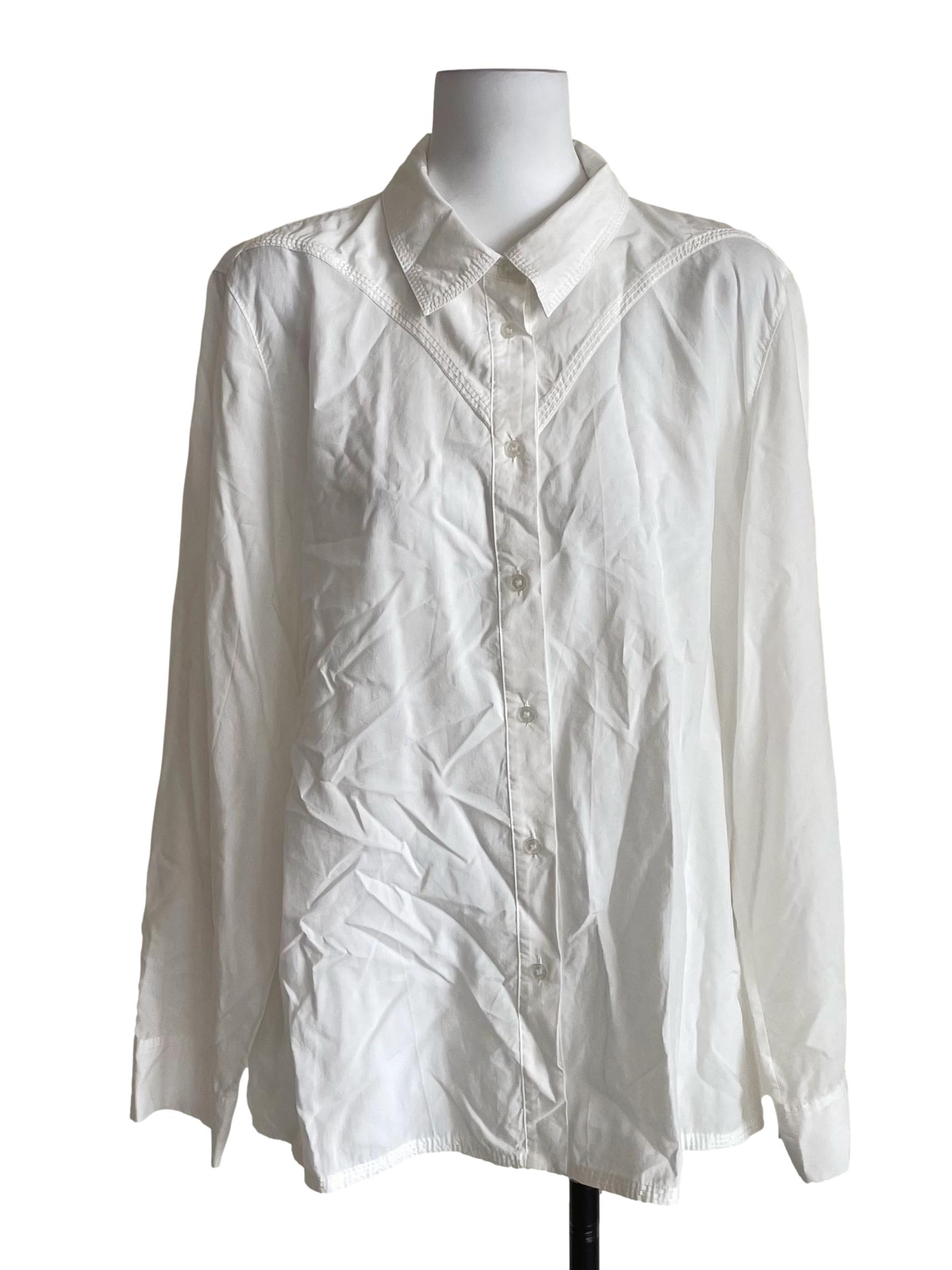 White Button Down Wide Shirt