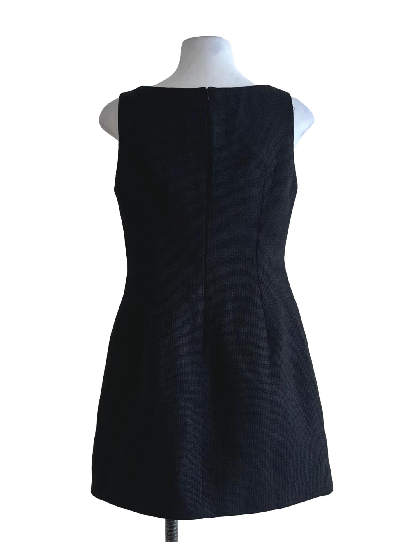 Black Tweed Sweetheart Sheath Dress