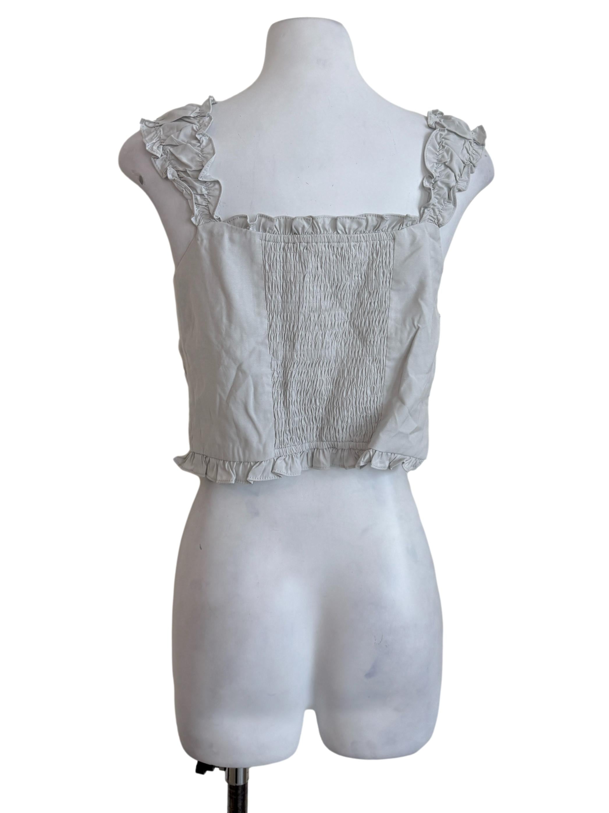 Baby Blue Ruffle Sleeves Top