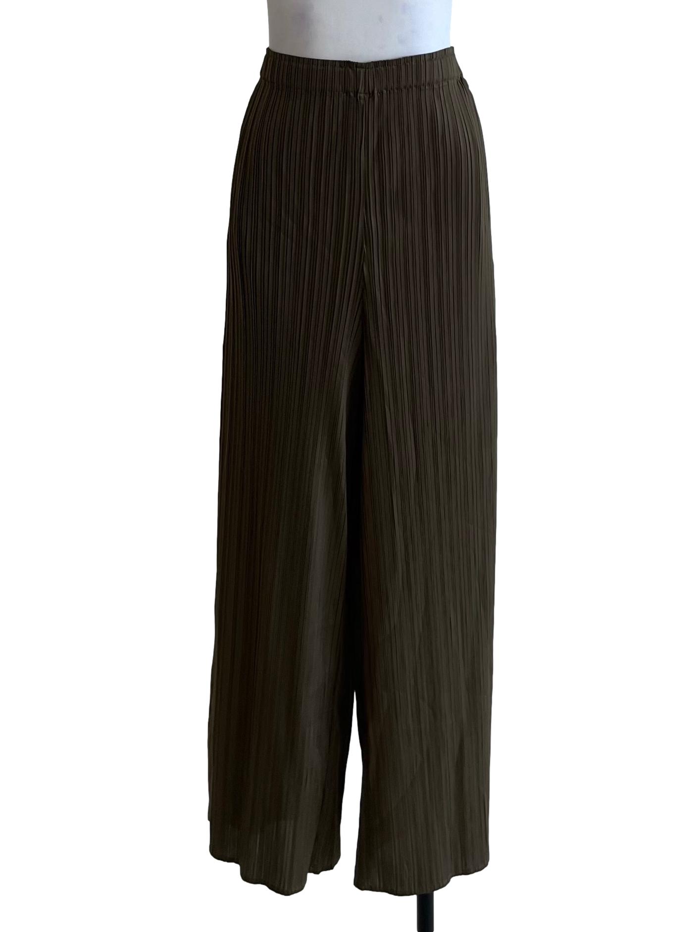 Moss Green Pleated Formal Pants