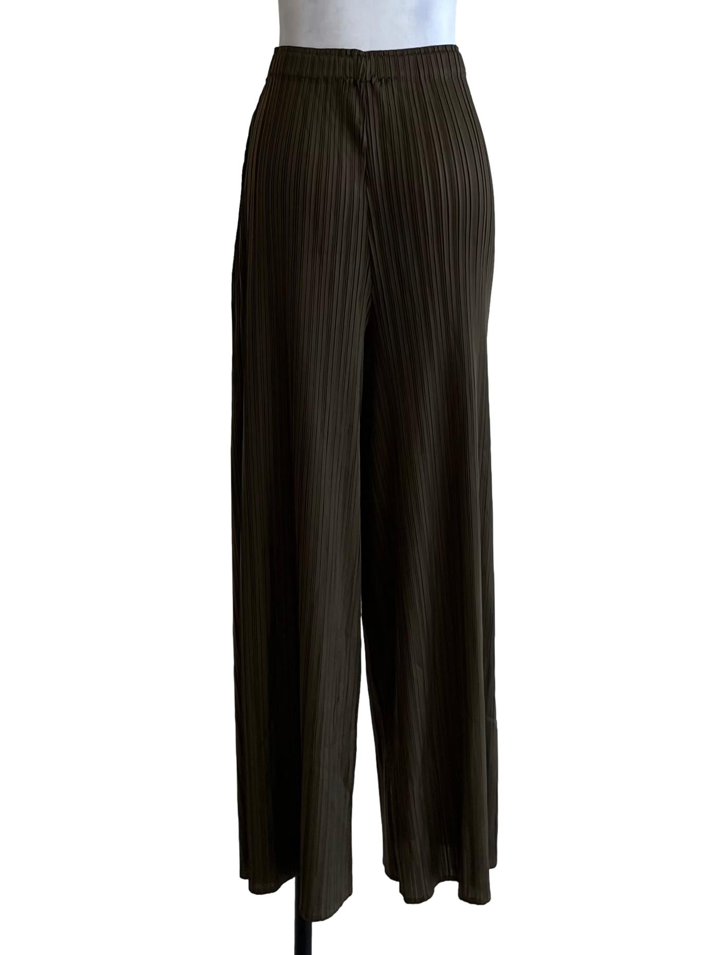 Moss Green Pleated Formal Pants