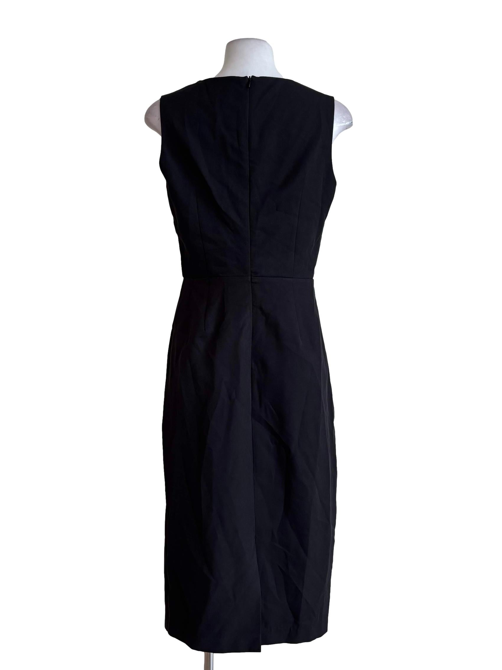 Black Sleeveless V Neck Dress