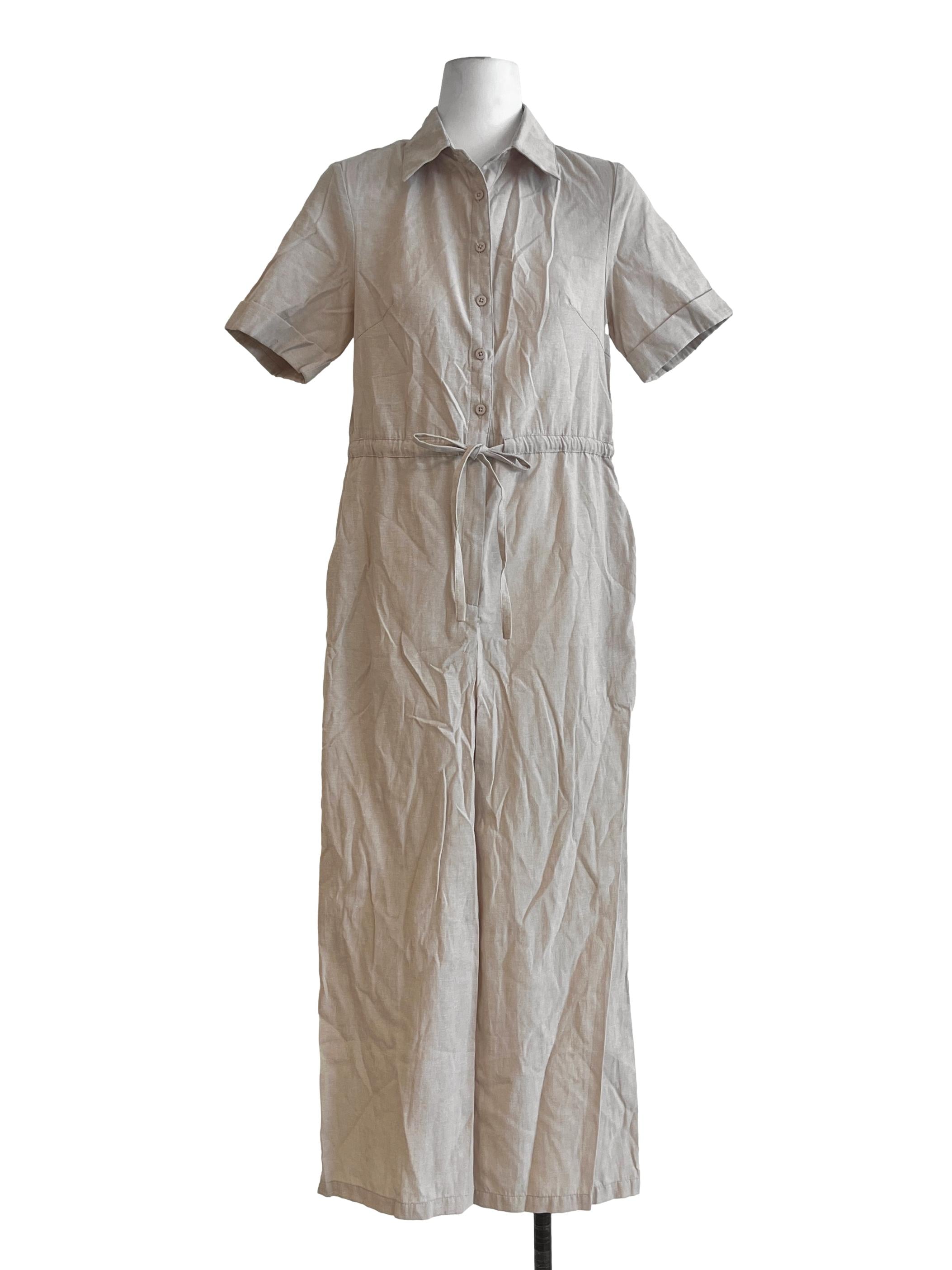 Nude Brown Shirt Jumpsuit TTR