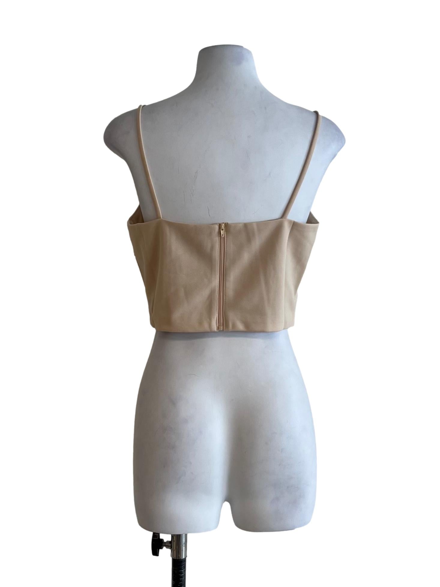 Beige Spaghetti Strap Sleeveless Top