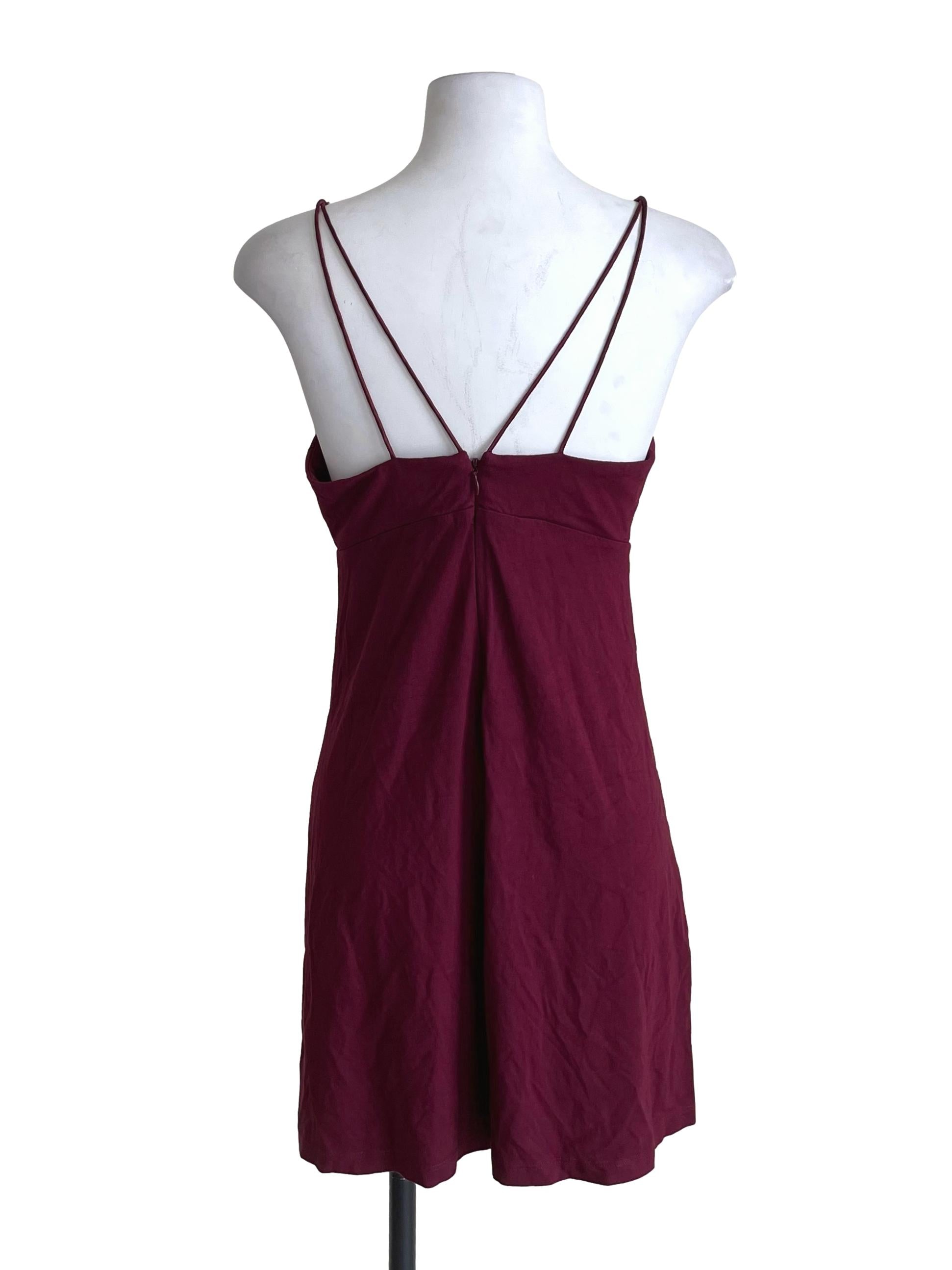 Jam Purple Double Straps V Neck Dress
