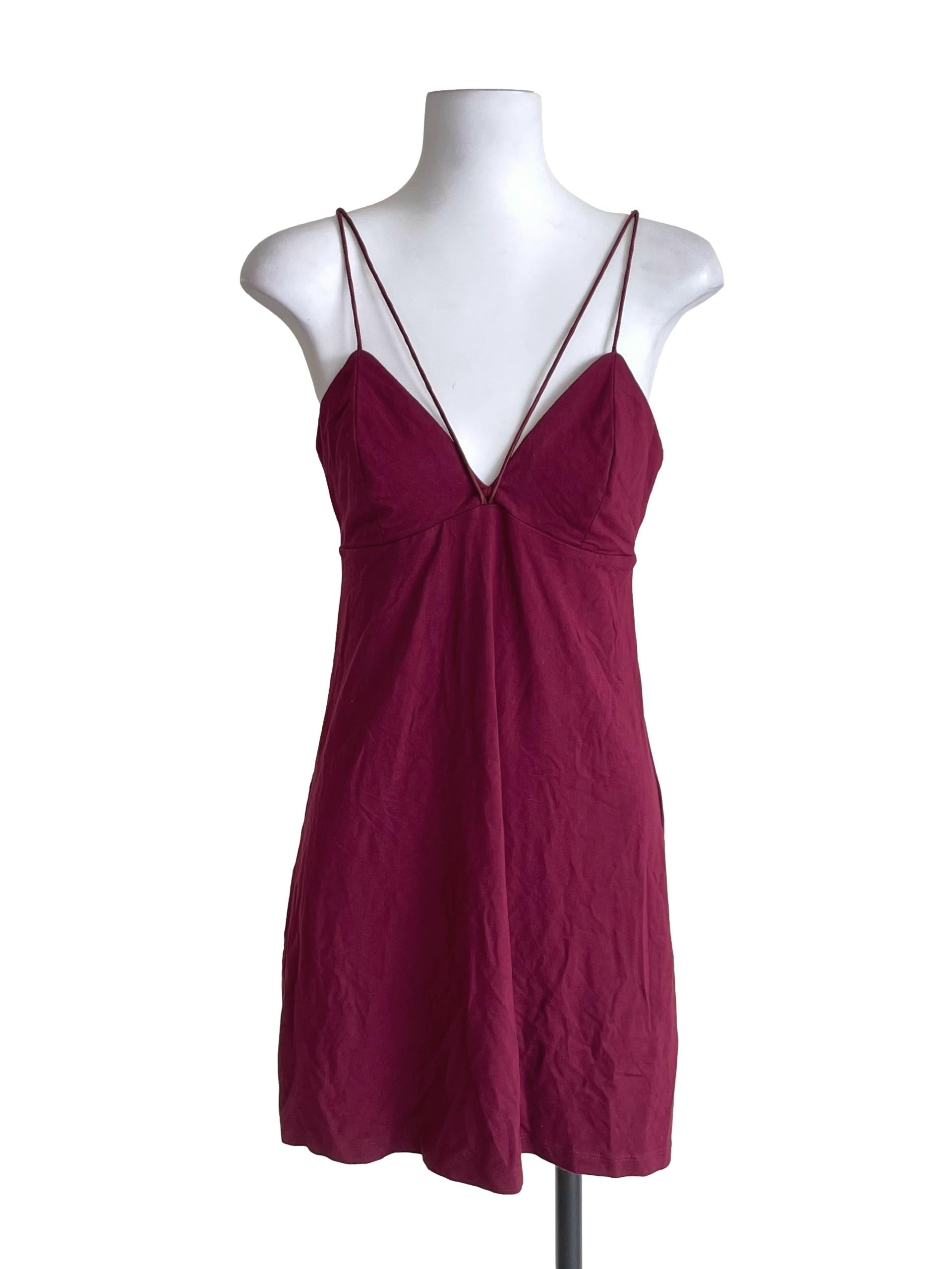 Jam Purple Double Straps V Neck Dress