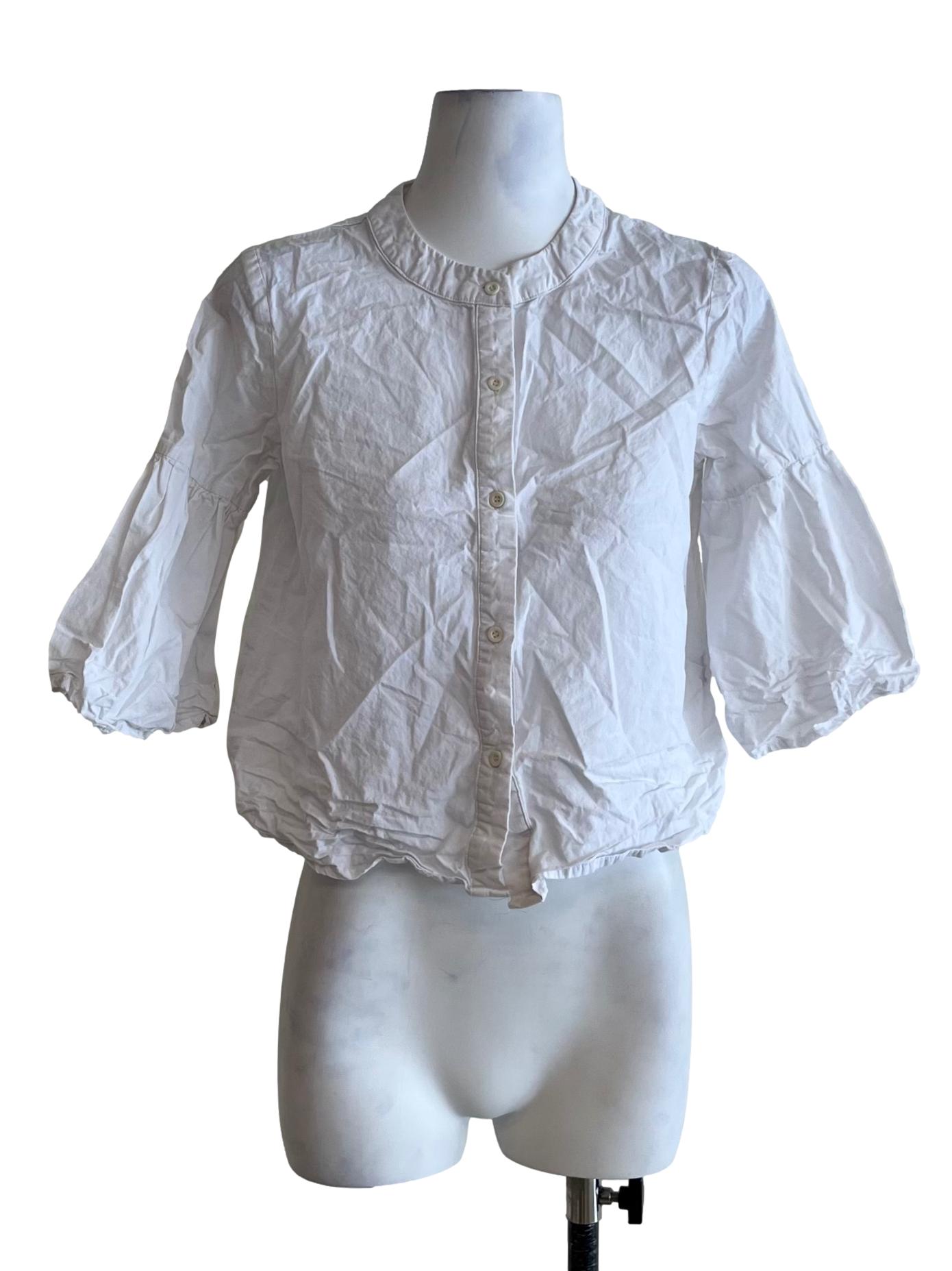 White Jewel Neckline Blouse