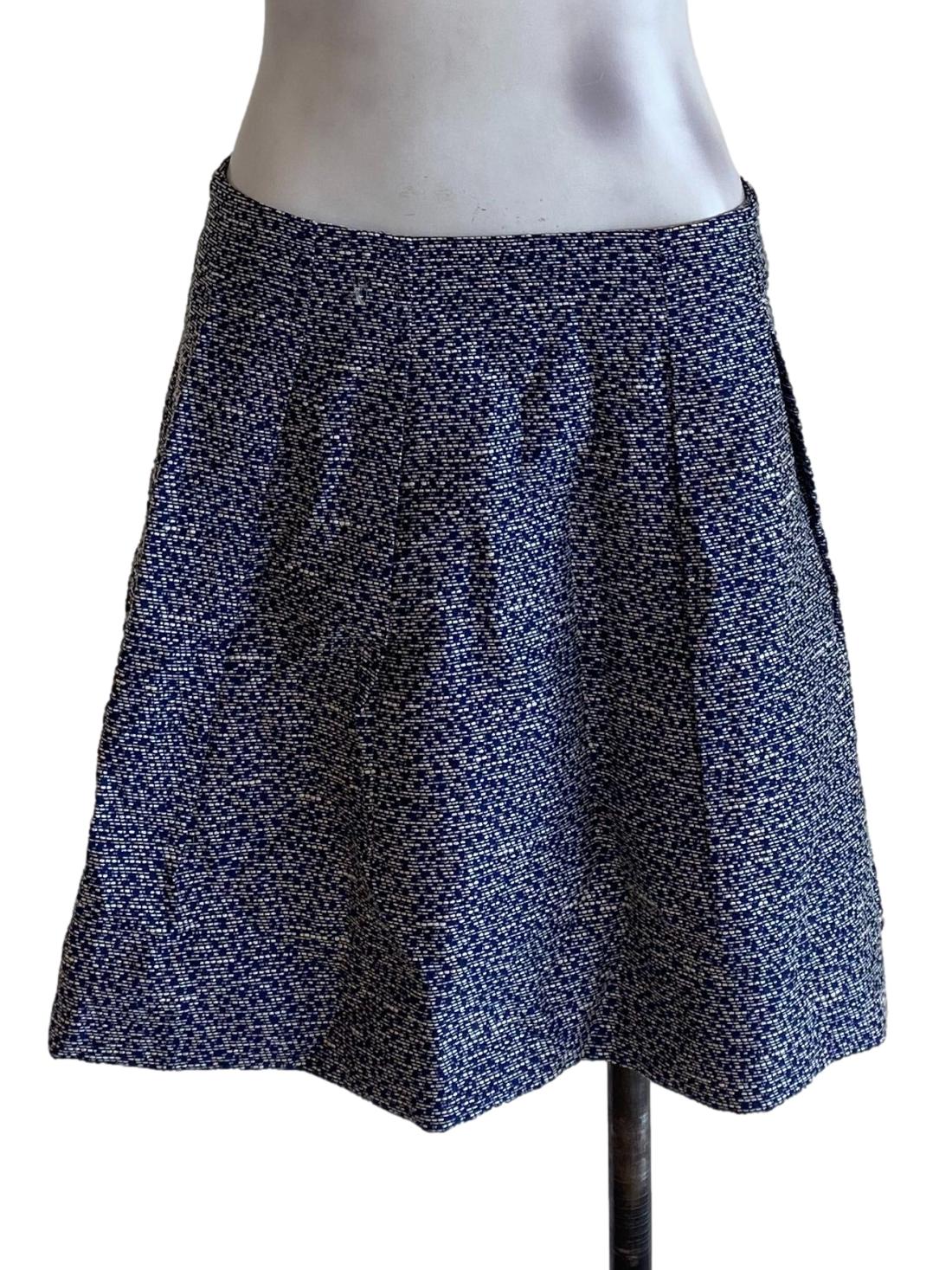 Navy Blue Textured Skirt
