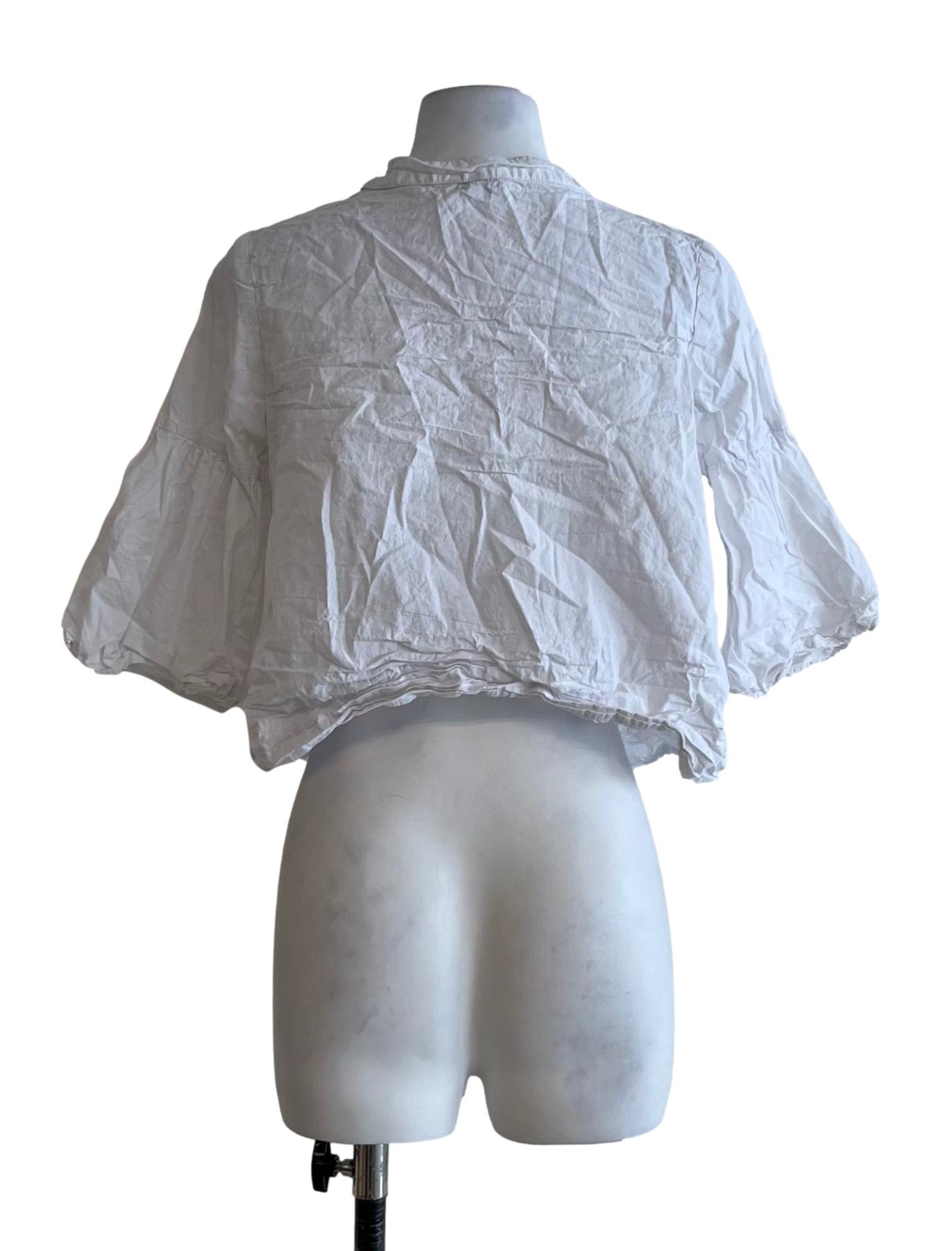 White Jewel Neckline Blouse