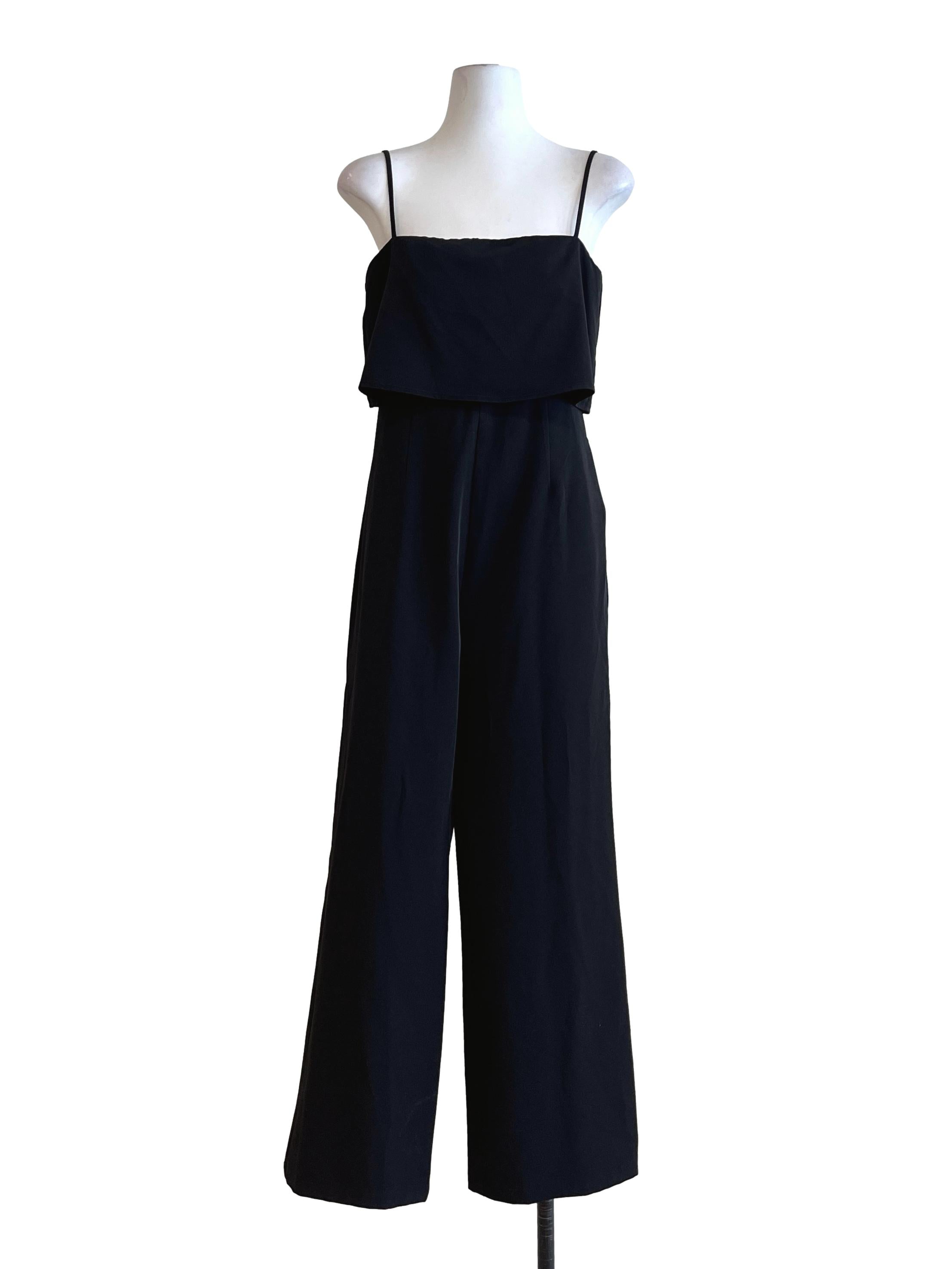 Onyx Black Straight Across Jumpsuit