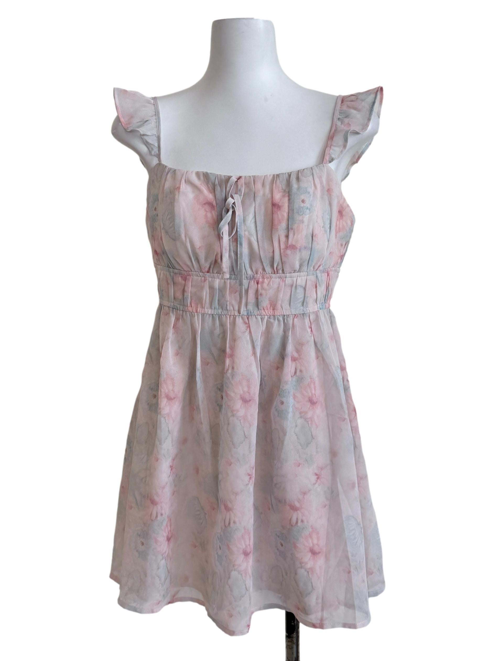 Multicolor Babydoll Mini Dress