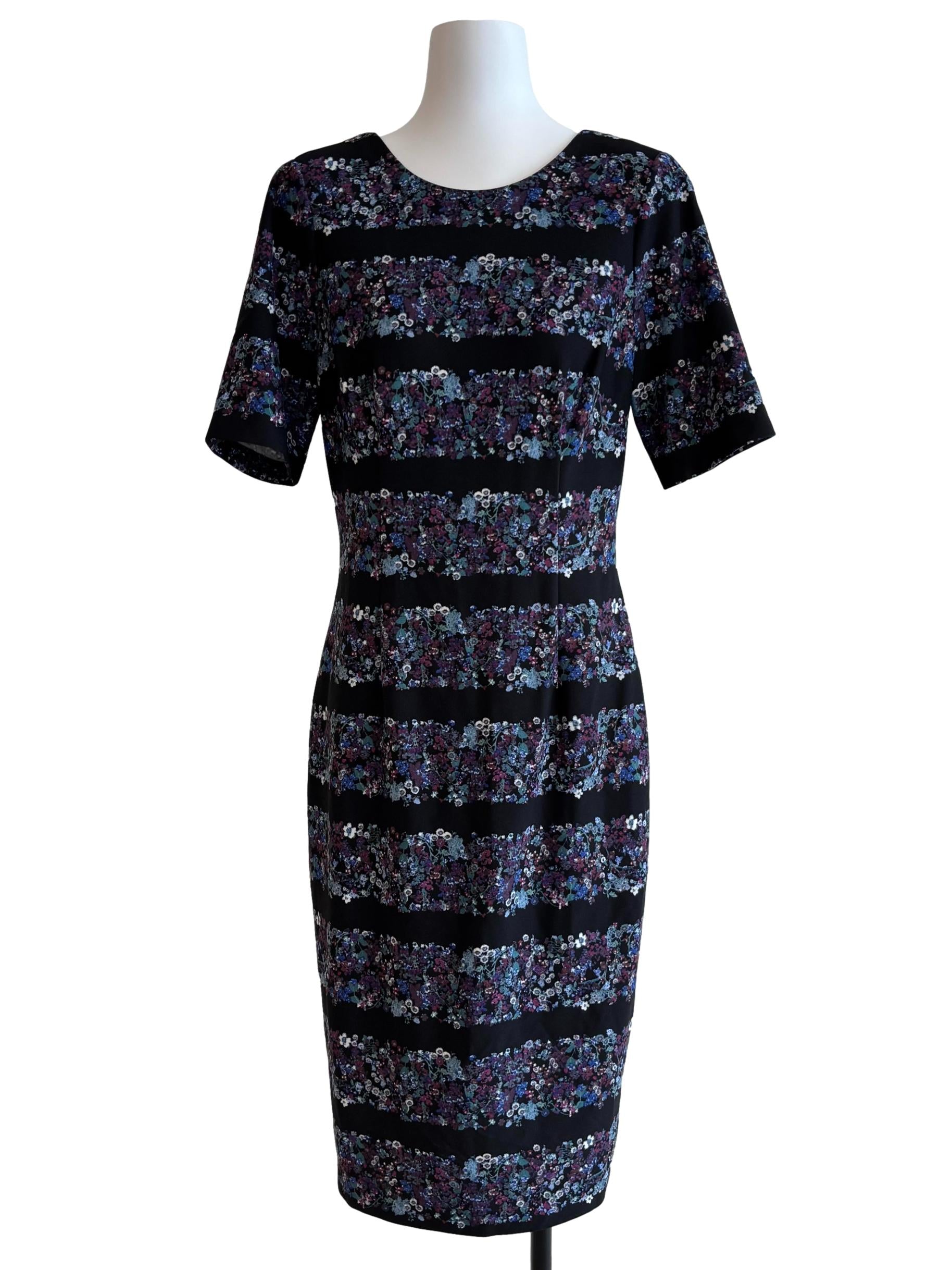 Onyx Black Patterned Pencil Dress