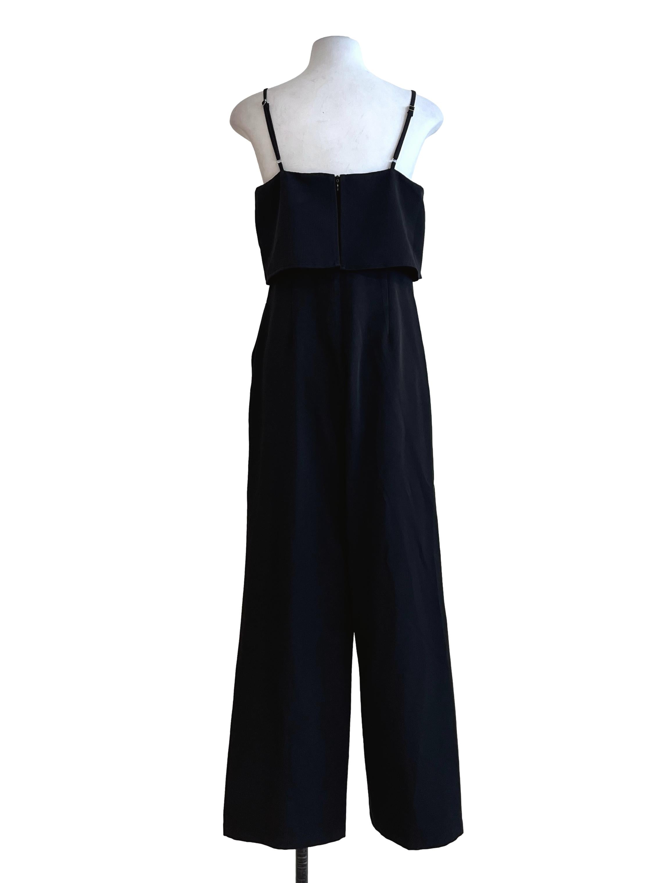 Onyx Black Straight Across Jumpsuit