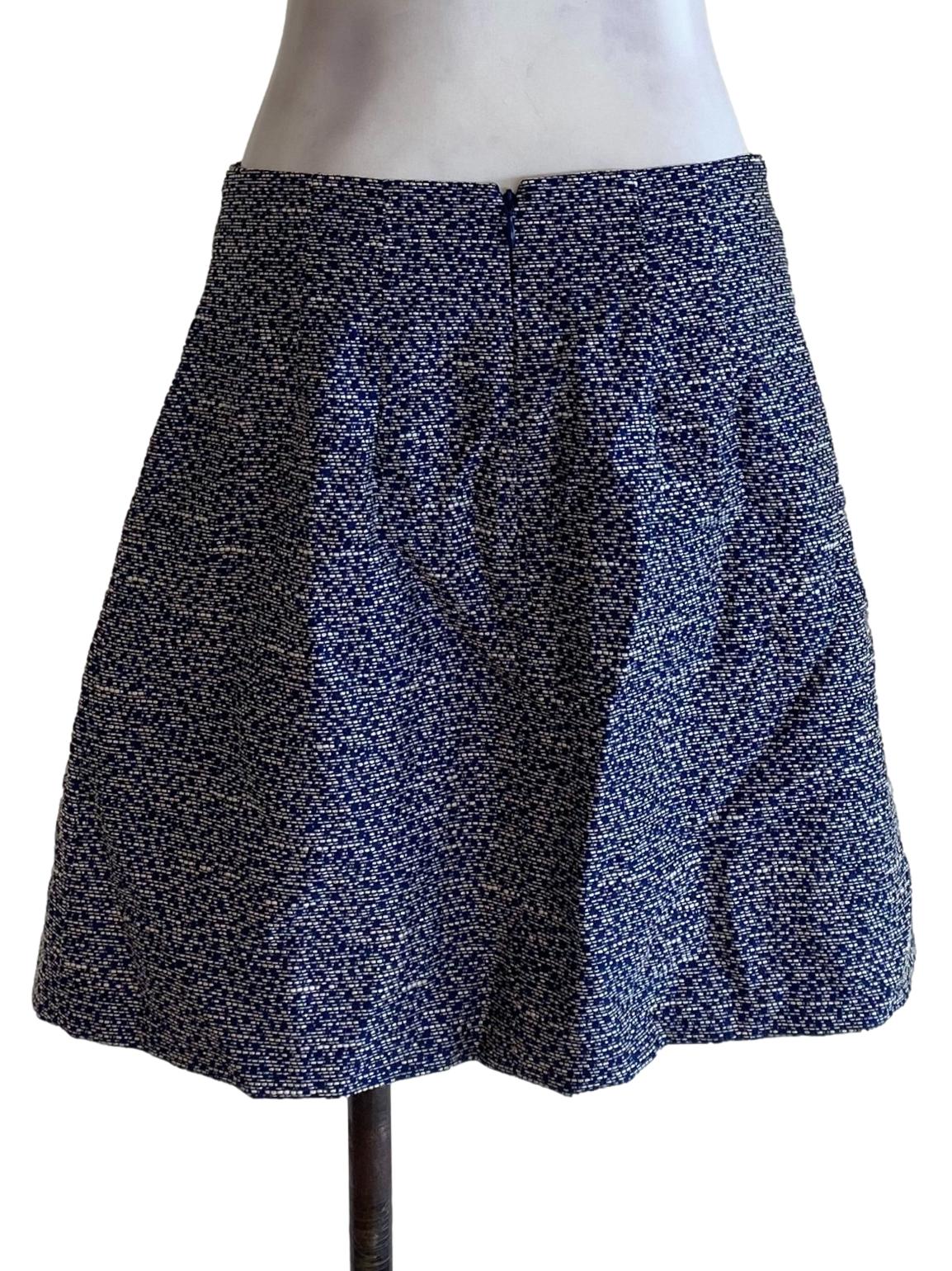 Navy Blue Textured Skirt