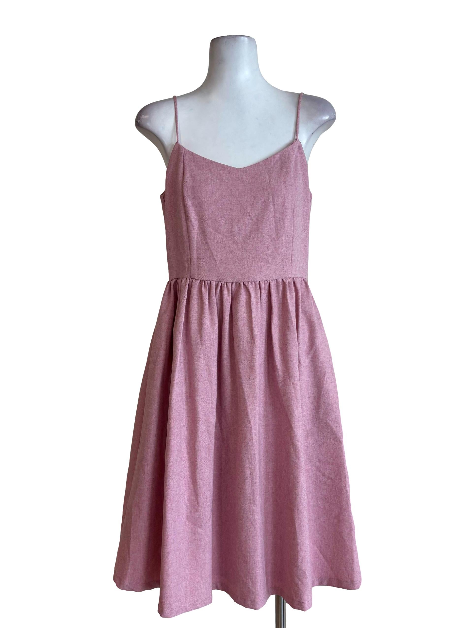 Pink Spaghetti Strap Dress