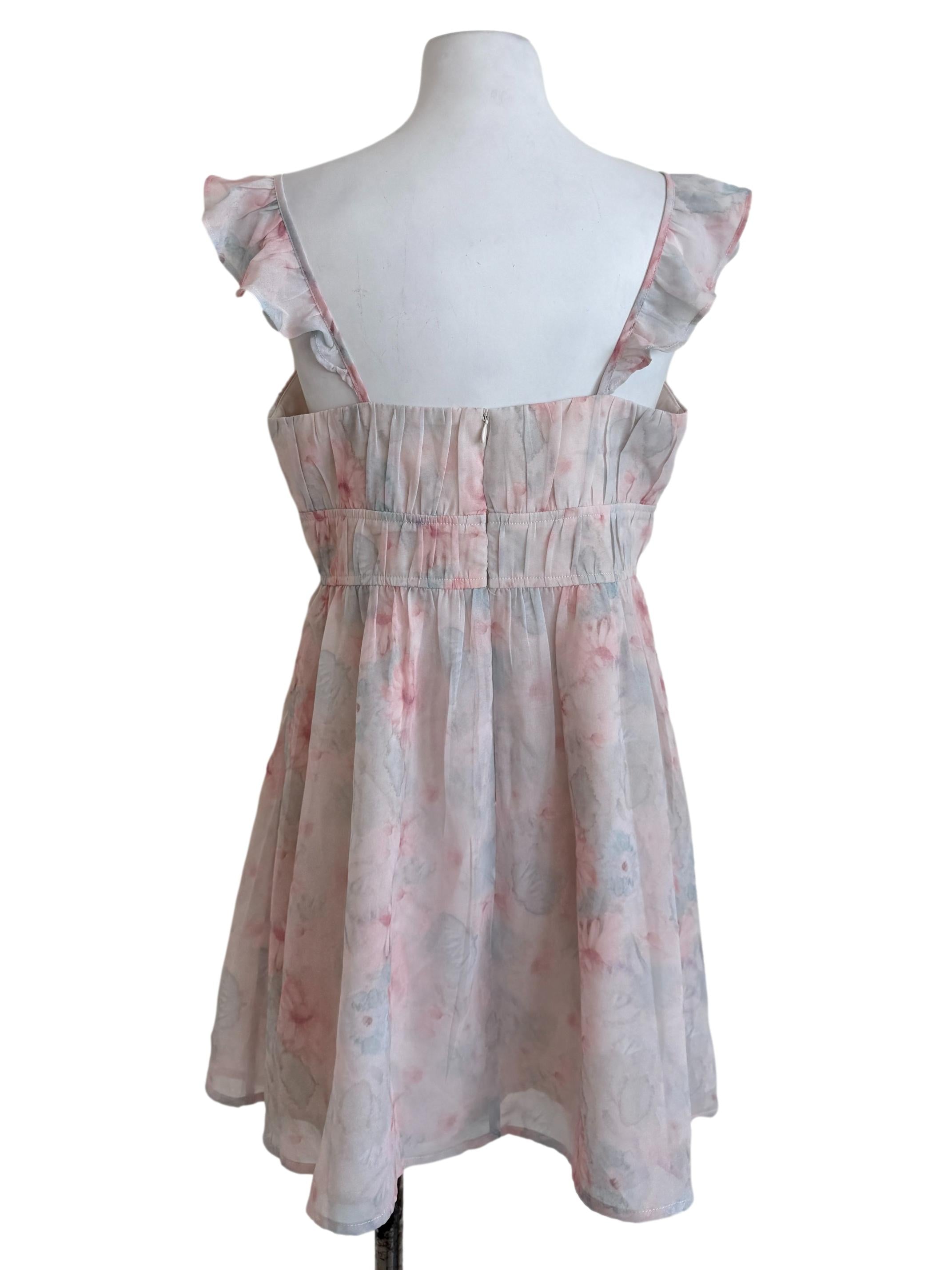 Multicolor Babydoll Mini Dress