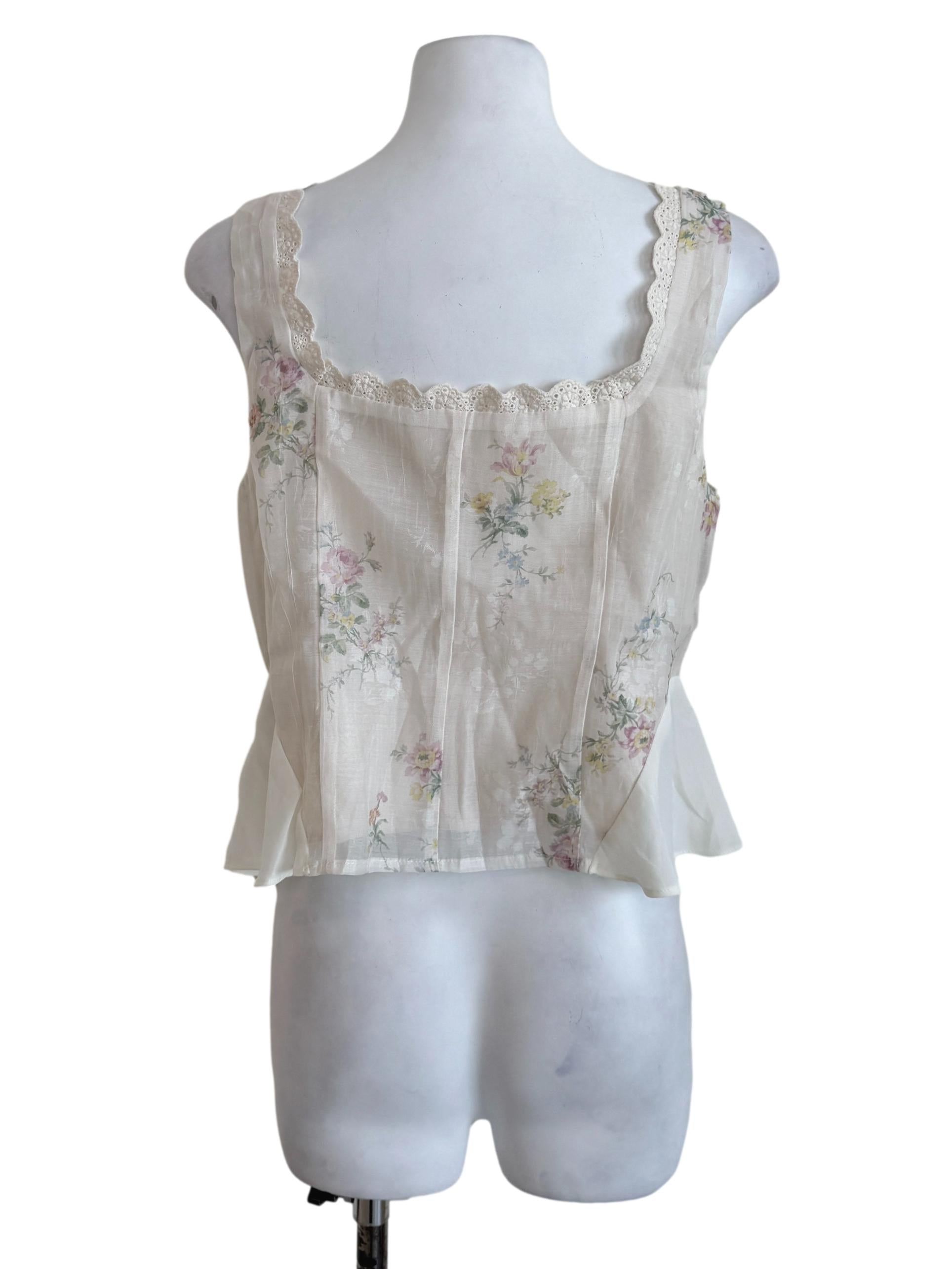 Pearl White Floral Printed Top