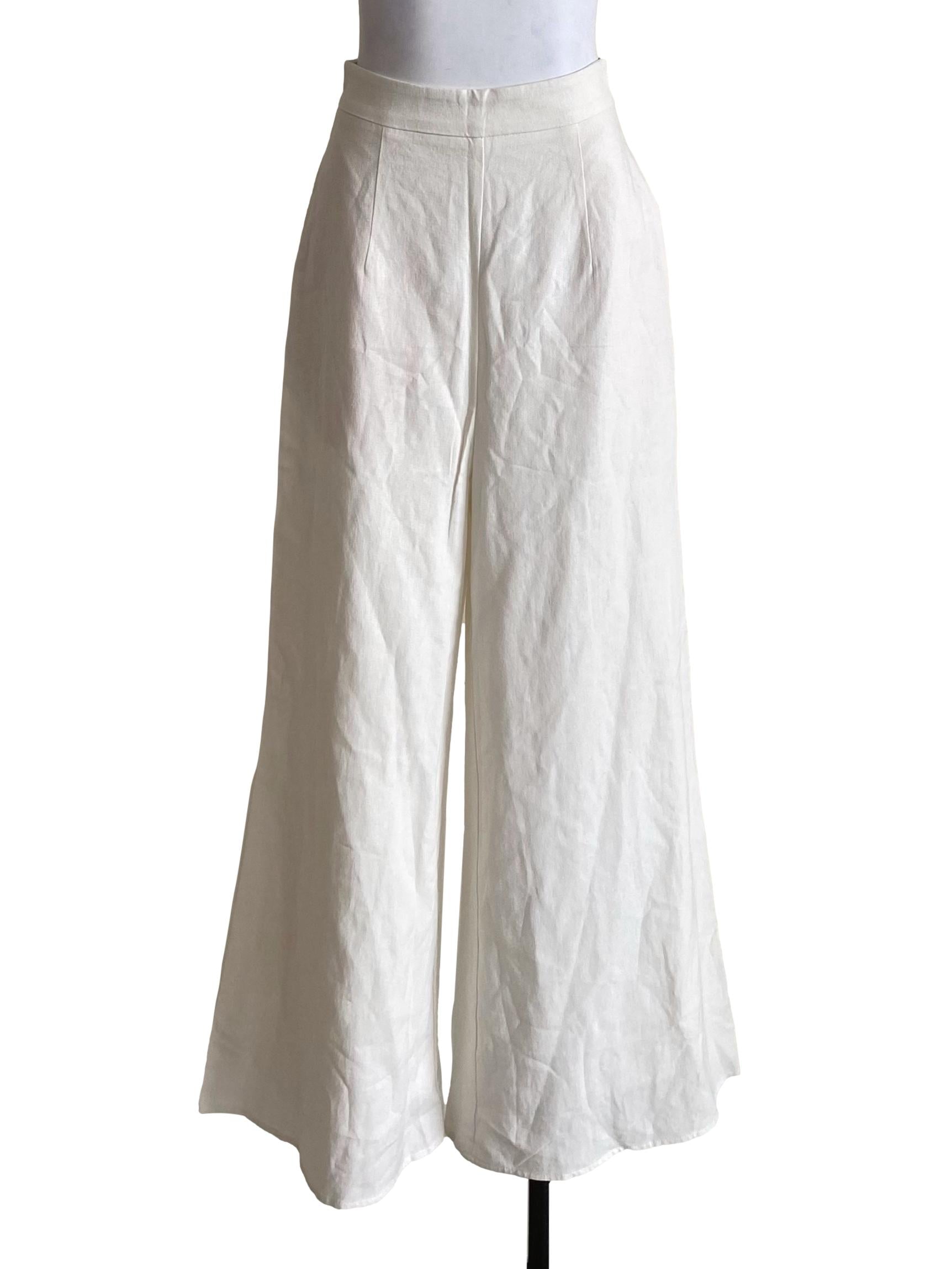 Light Cream White Palazzo Pants LB