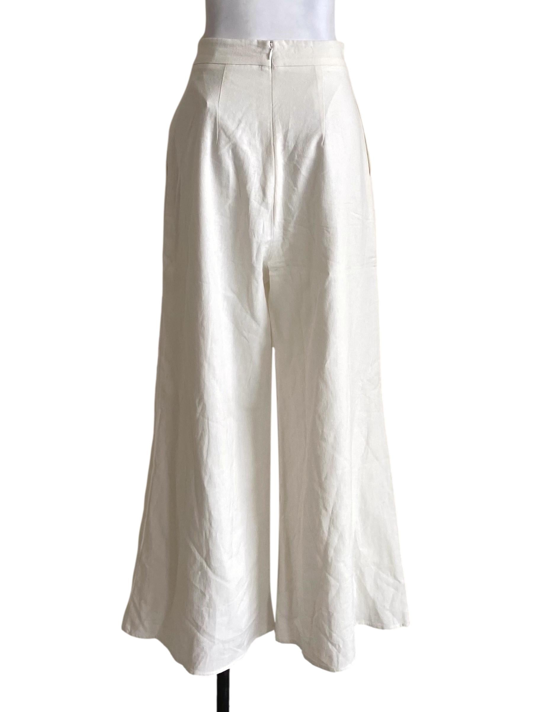 Light Cream White Palazzo Pants LB