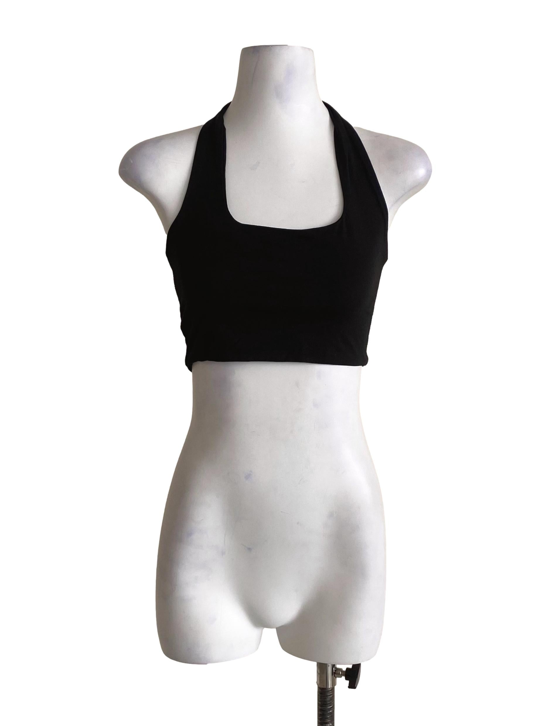 Onyx Black Halter Strap Top