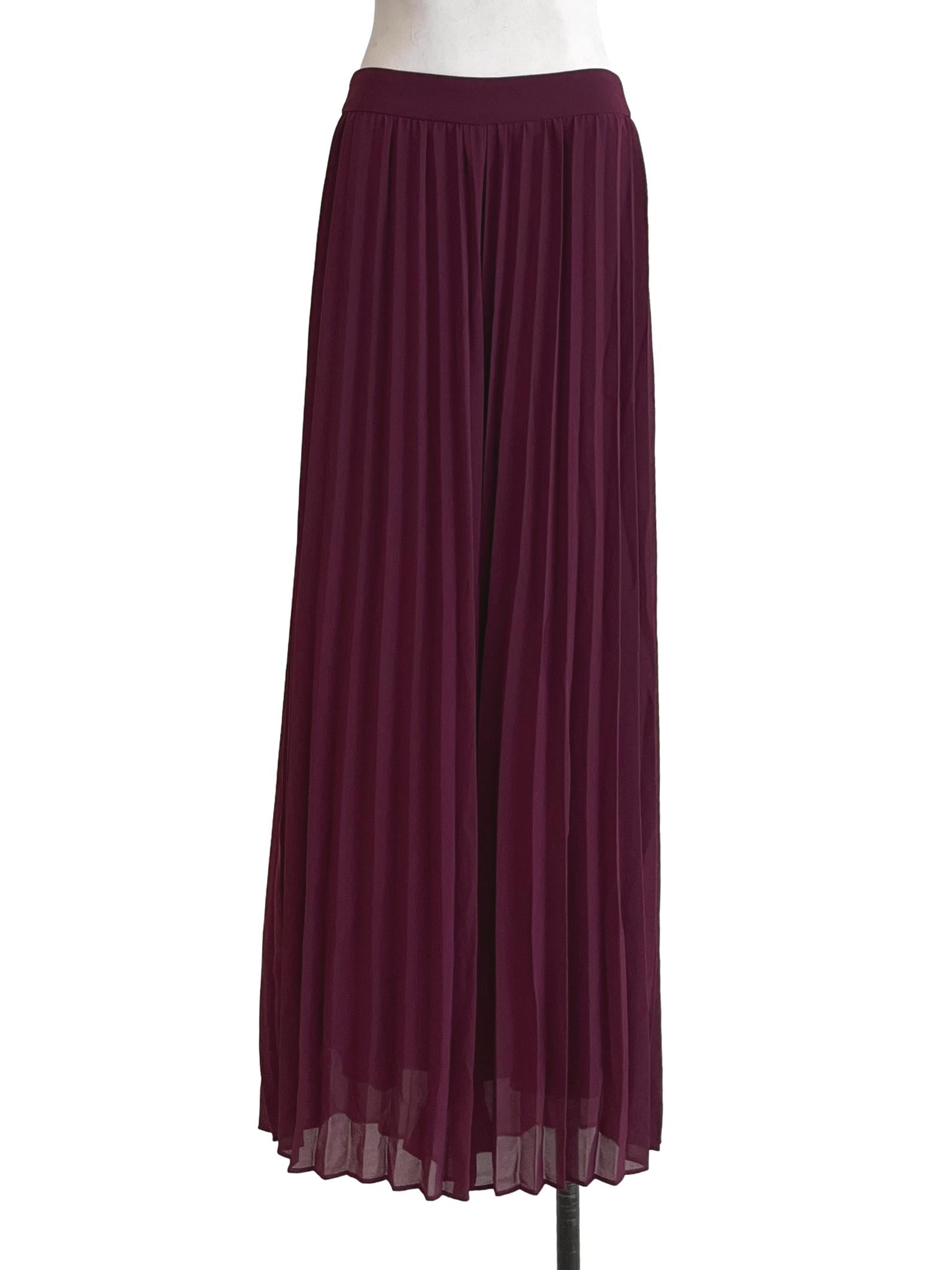 Blood Red Pleated Wide Leg Pants