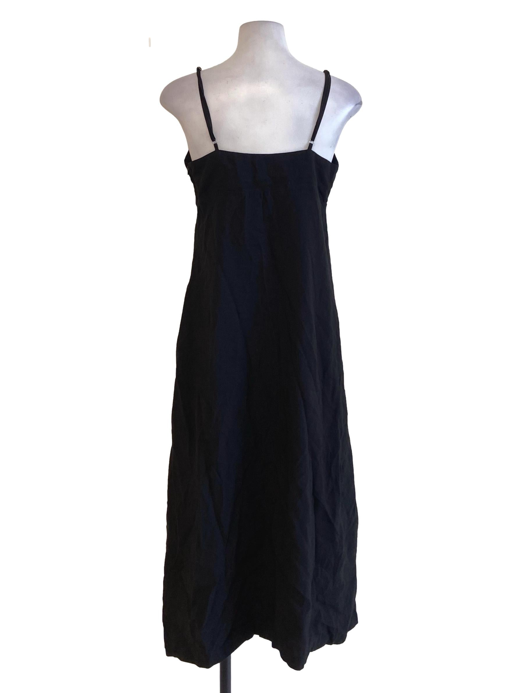 Black Spaghetti Strap Slip Dress TEM