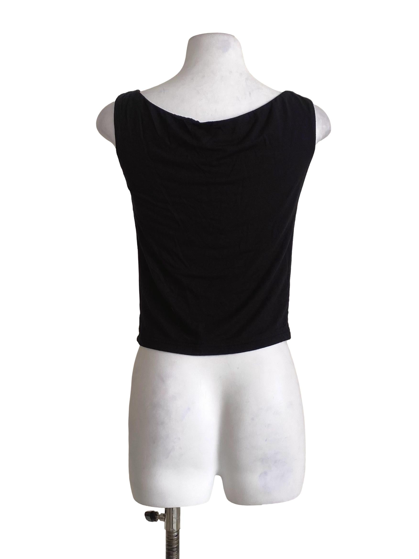 Pitch Black Jewel Sleeveless Top TTR