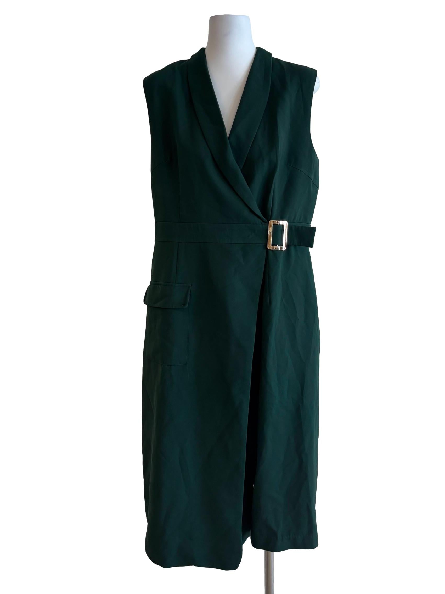 Emerald Green Sleeveless Blazer Rompers