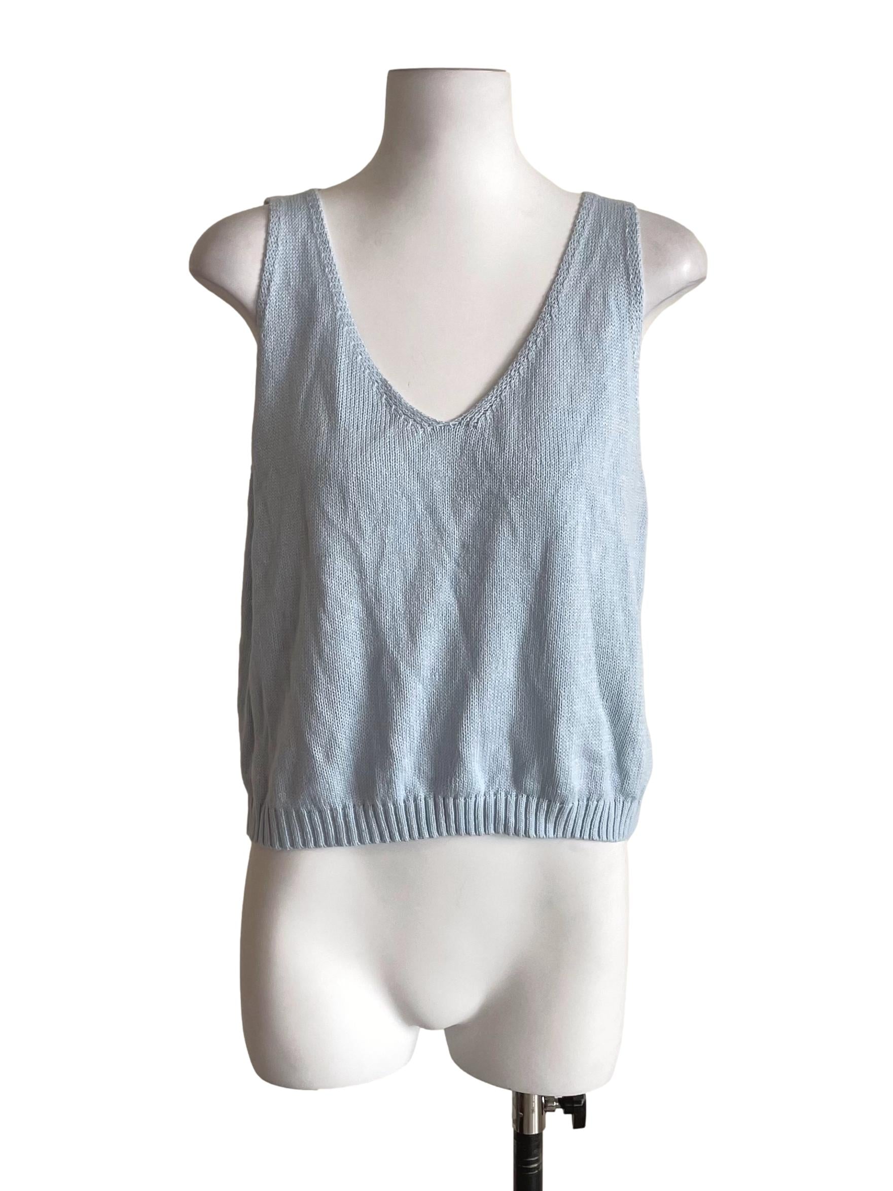 Baby Blue Crop Knit Vest