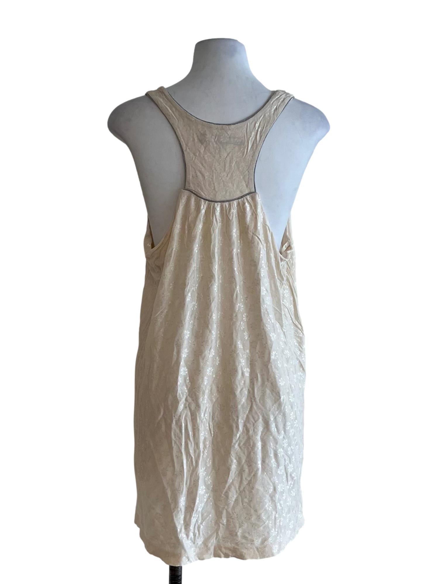Cream White Scoop Neckline Sleeveless Top