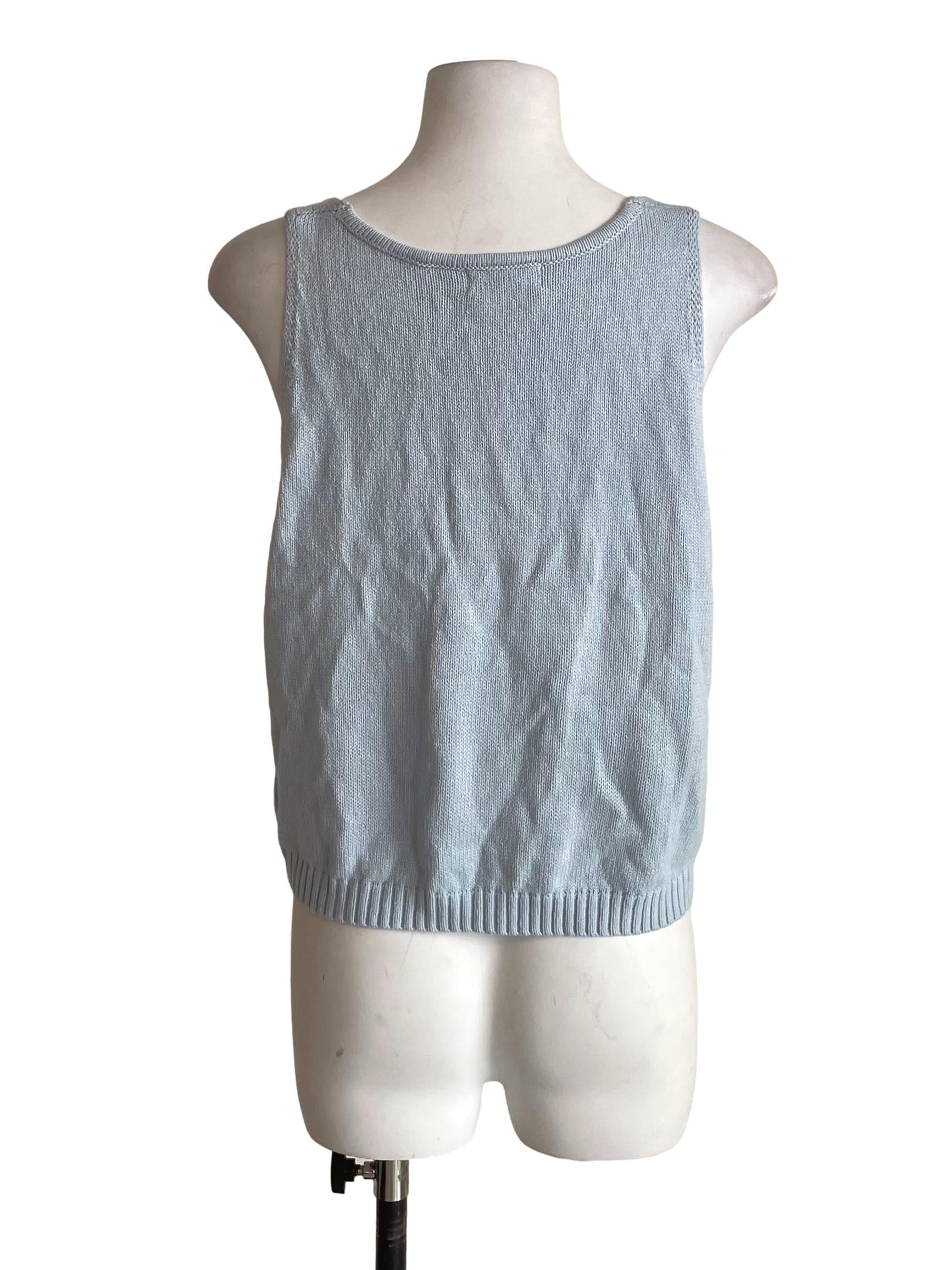 Baby Blue Crop Knit Vest