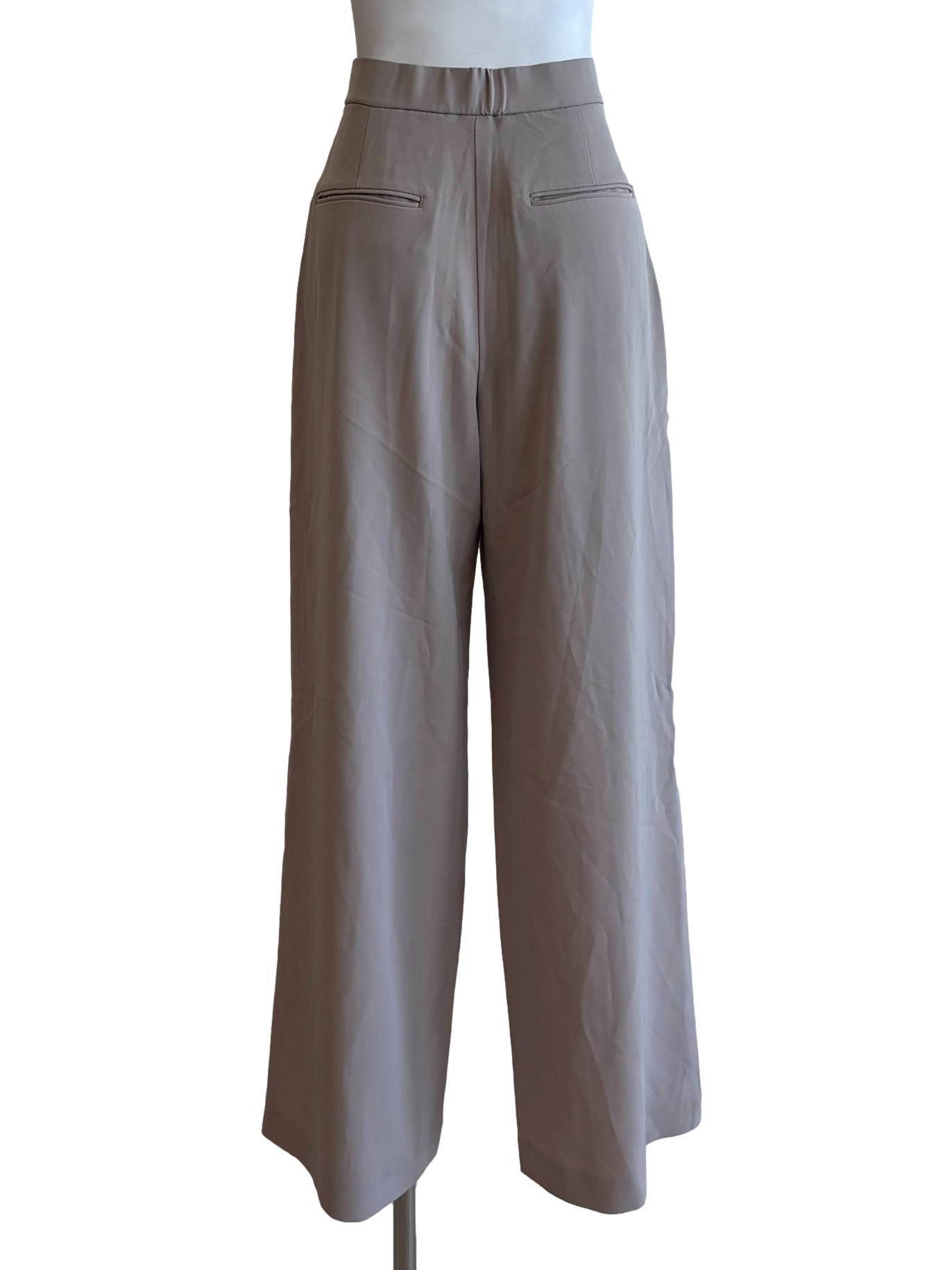 Beige Lined Straight Slacks