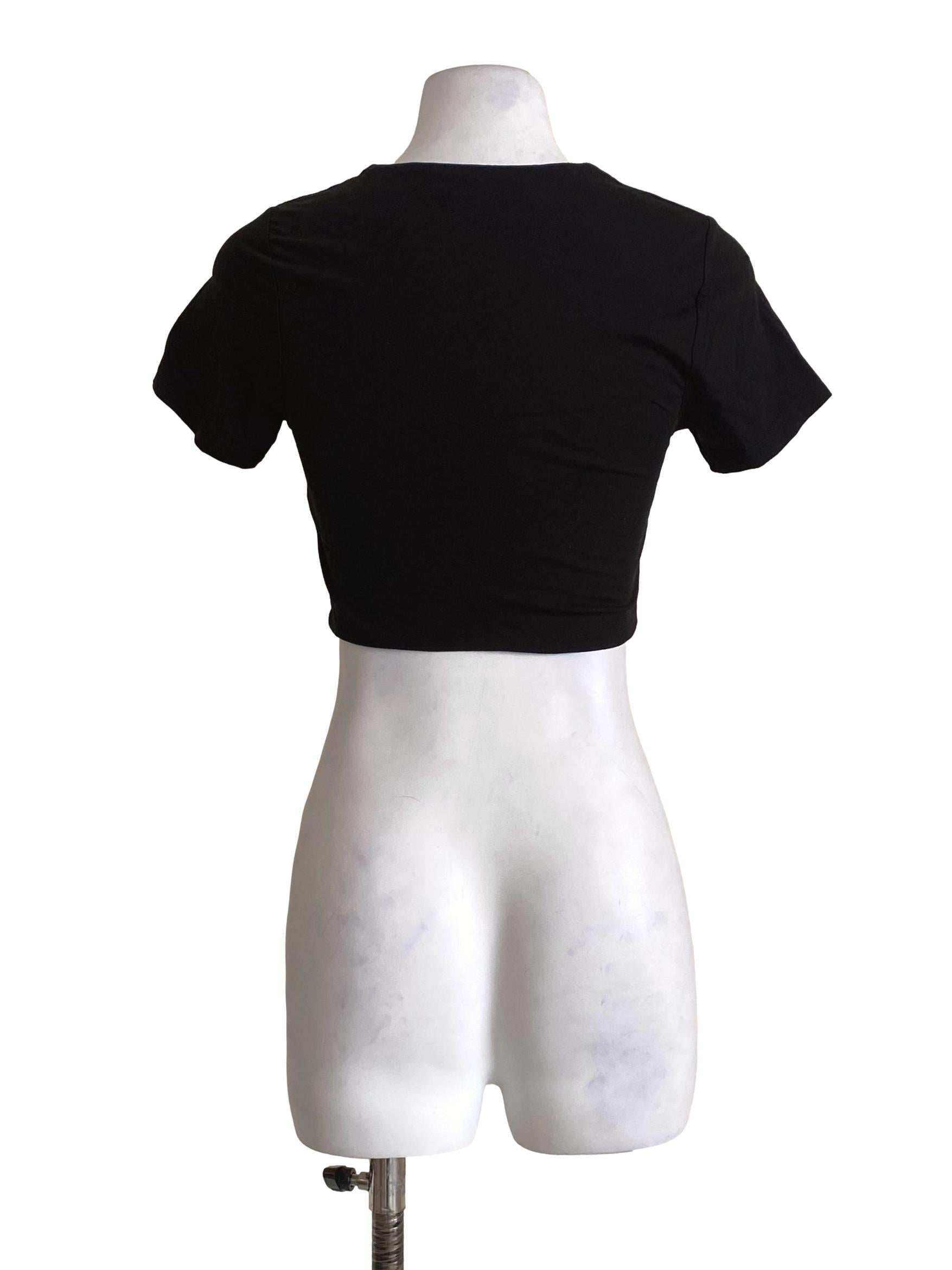 Raven Black Square Crop Top