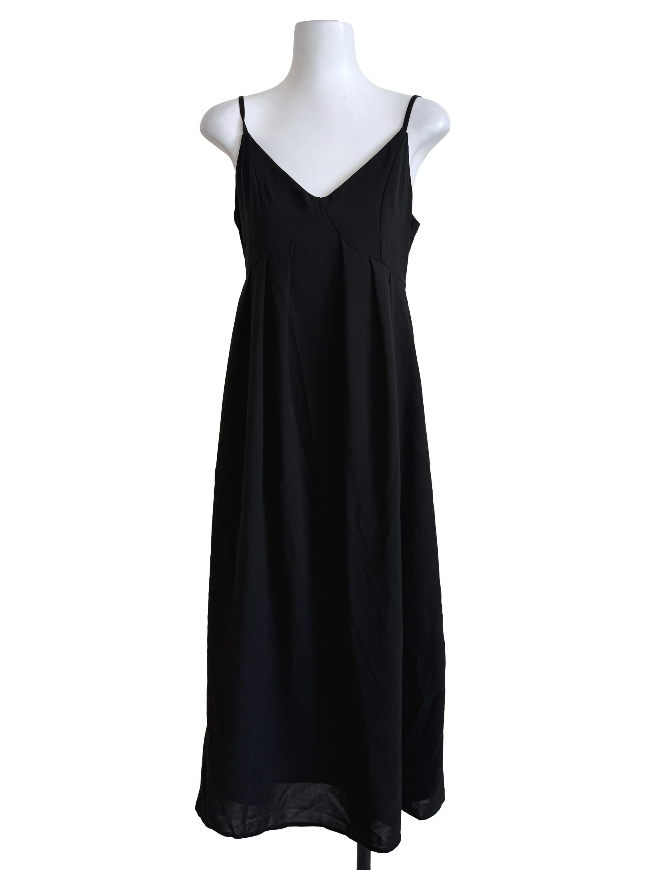 Black Sleeveless Slip Dress