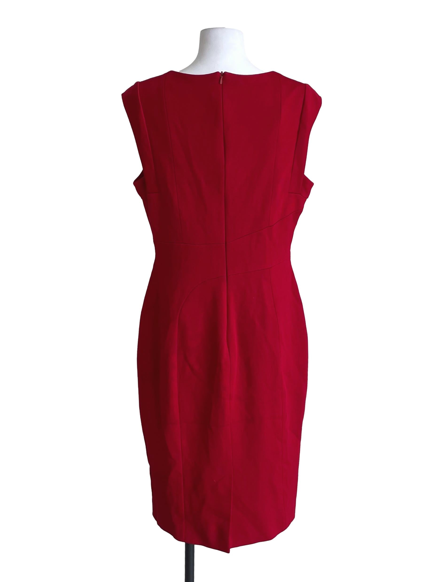 Rose Red V Neck Slip Dress