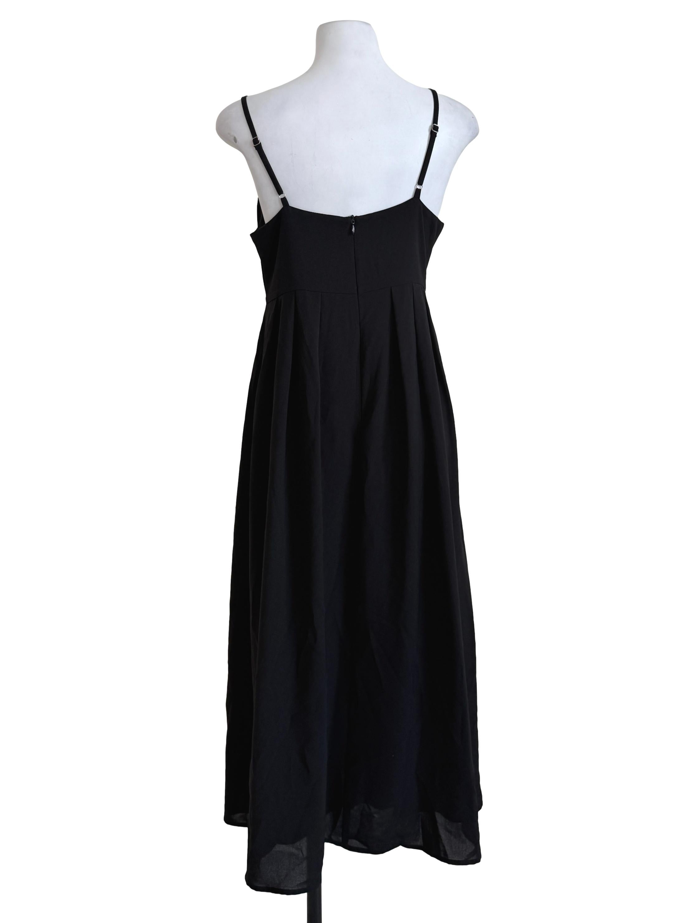Black Sleeveless Slip Dress