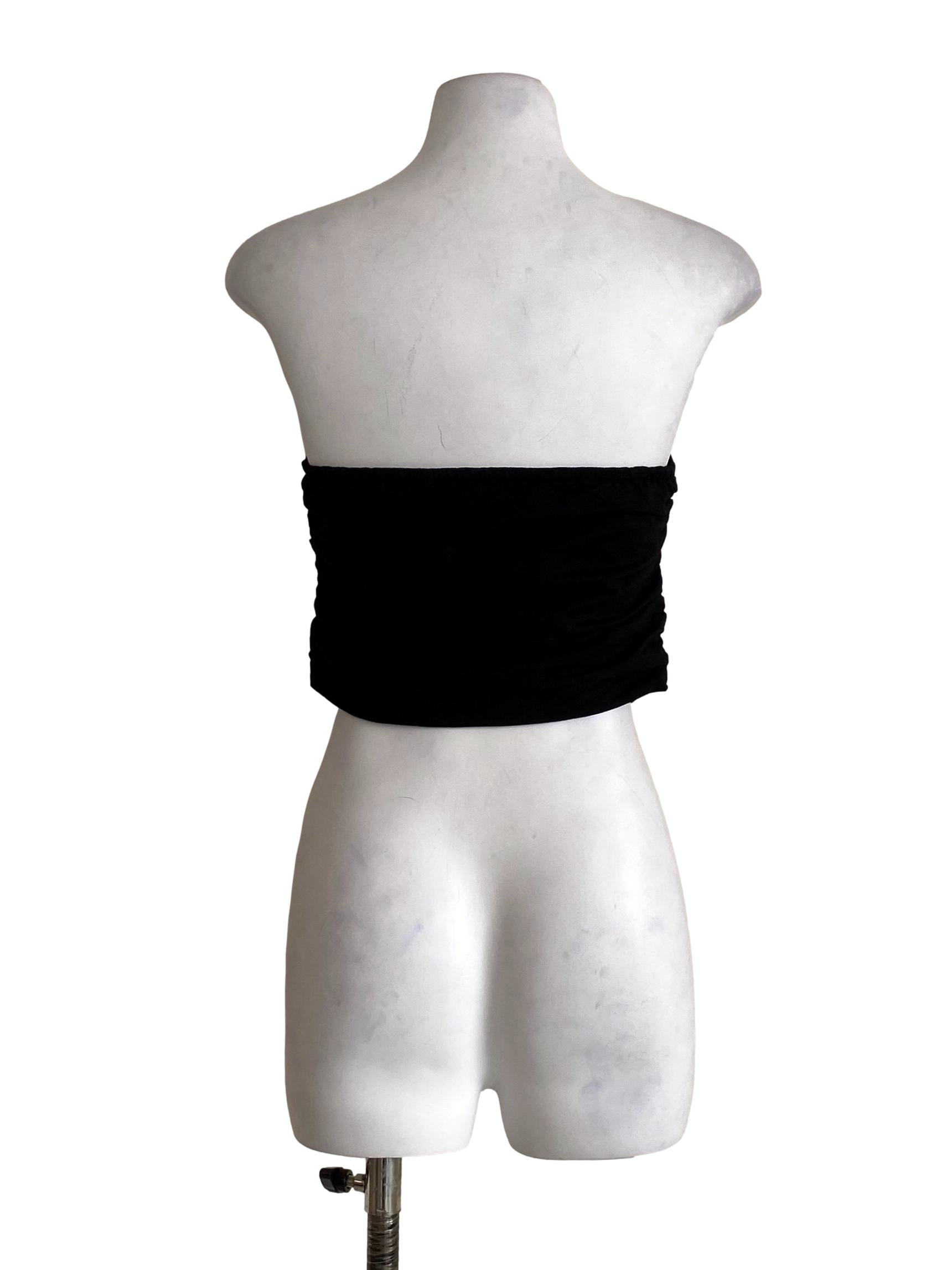Grease Black Strapless Crop Top TTR