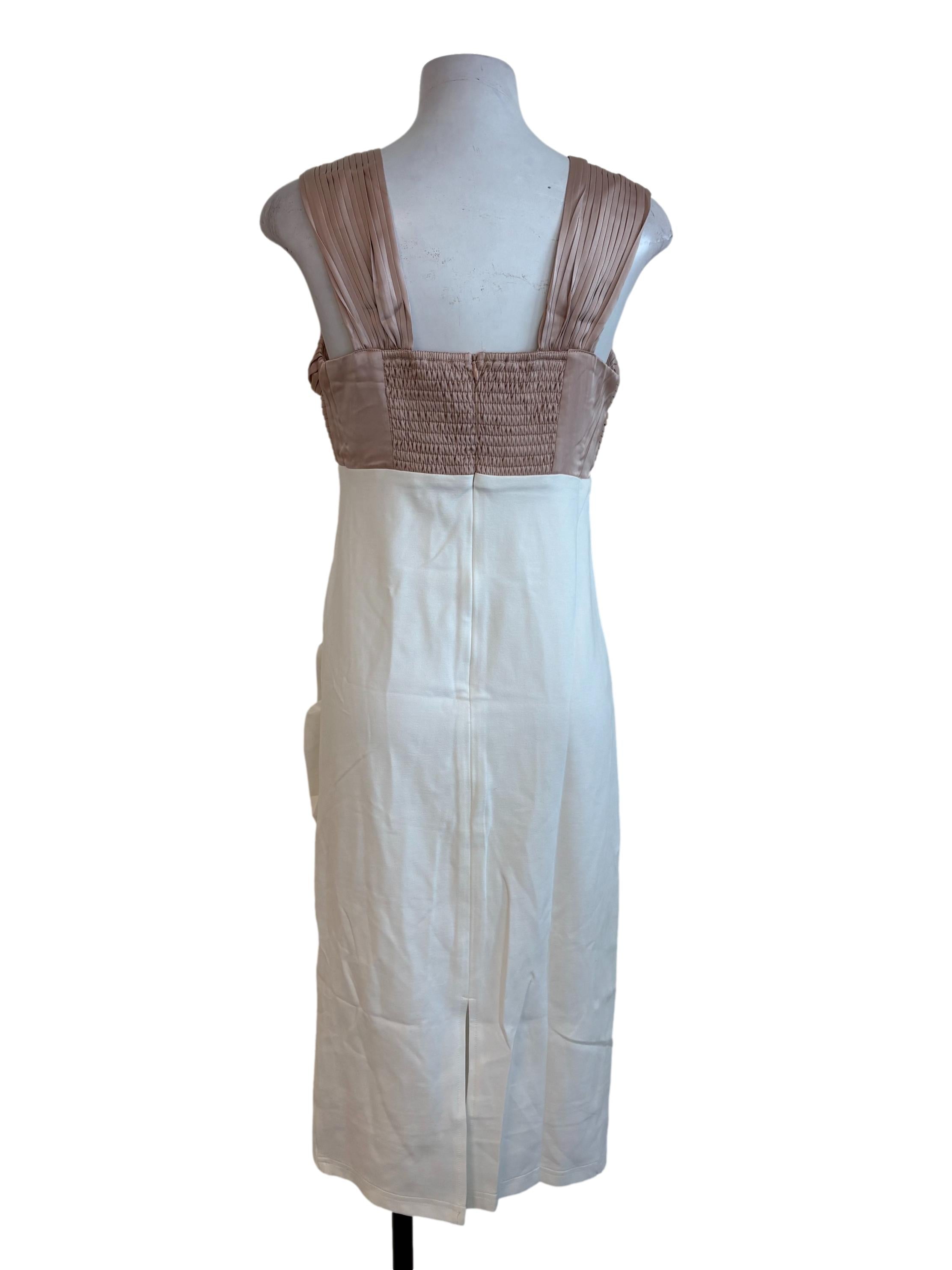 Rose Gold White Pleated Top Dress