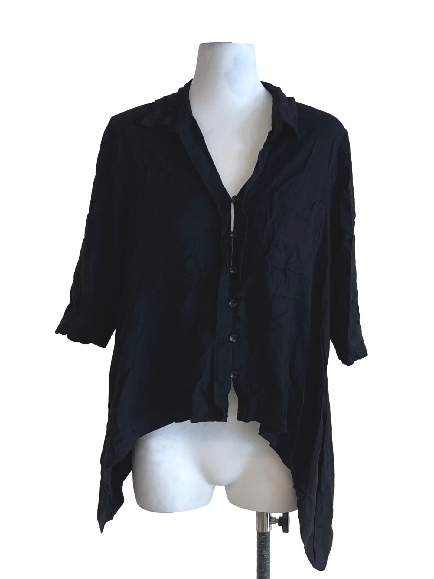 Black Wing Collar Blouse
