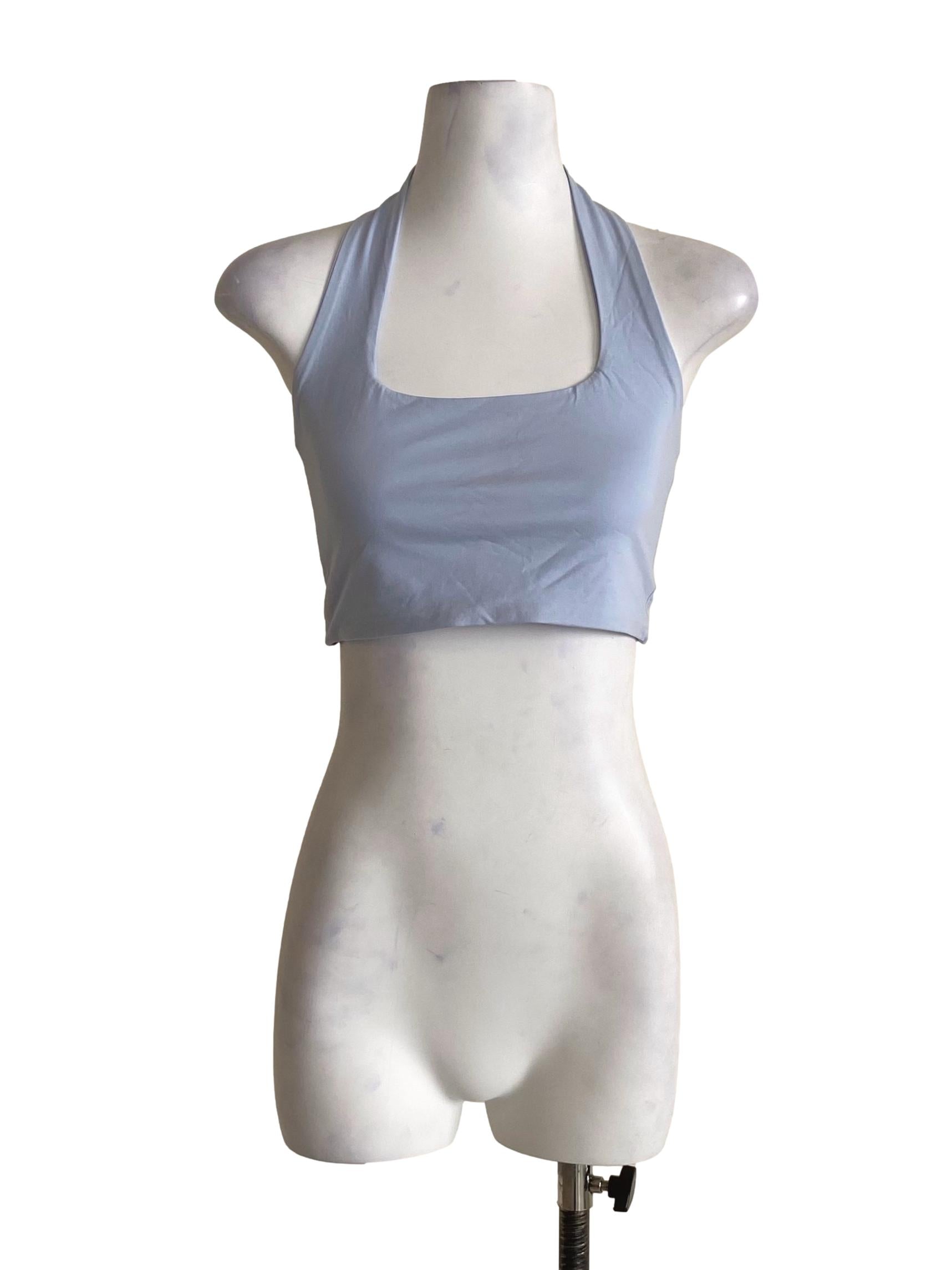 Soft Baby Blue Halter Strap Top
