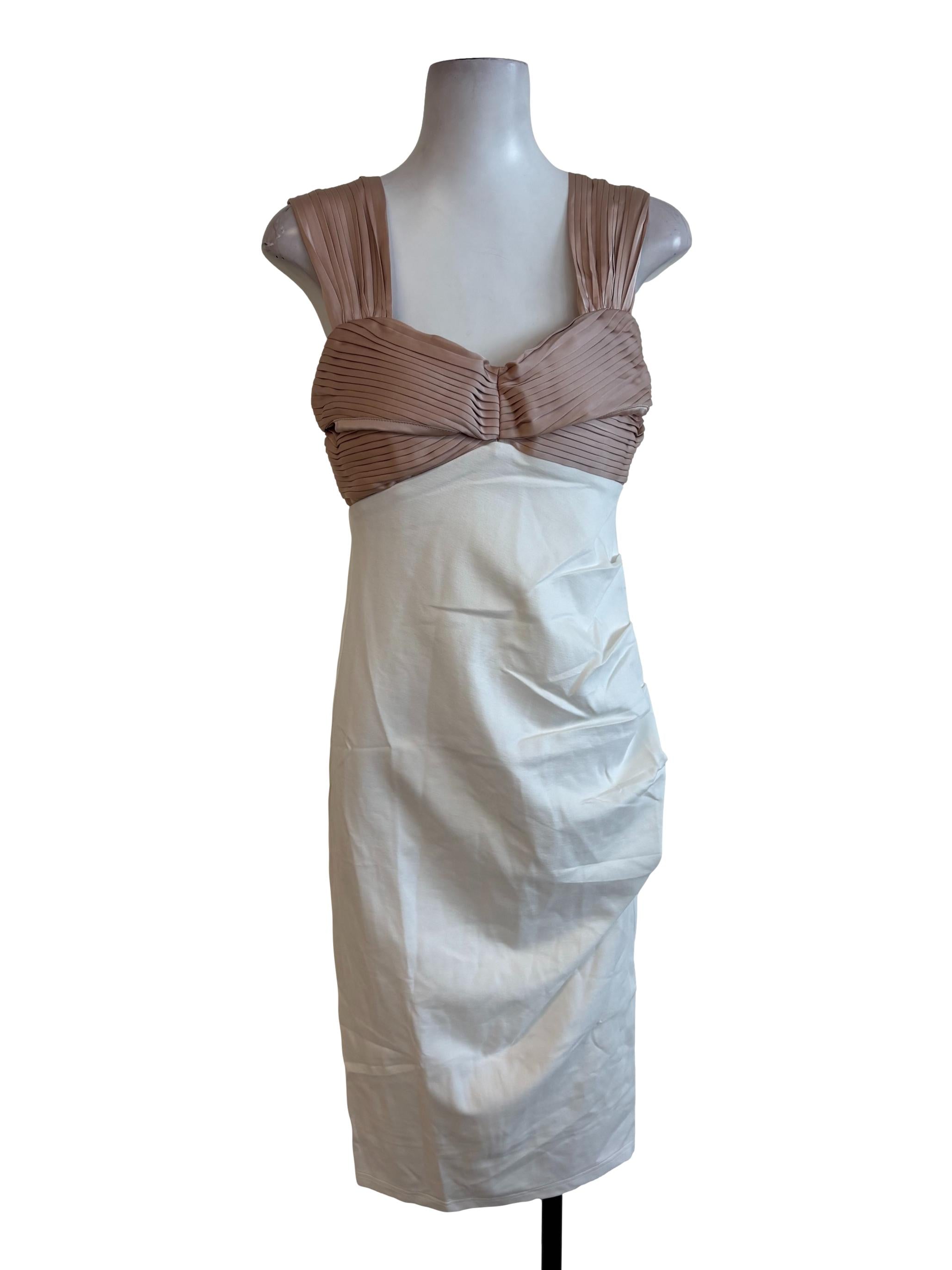 Rose Gold White Pleated Top Dress