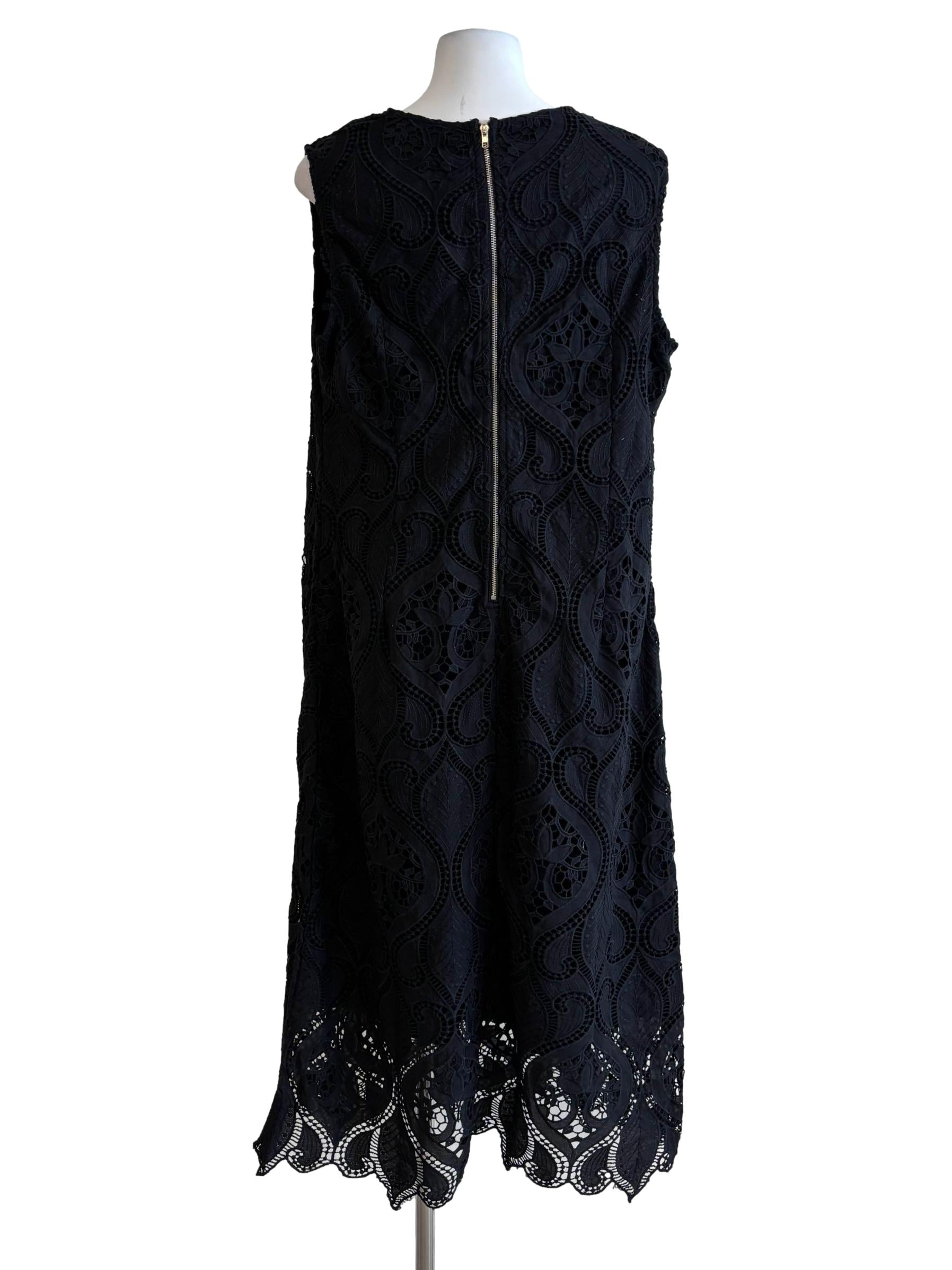 Black Sleeveless Embroidered Dress