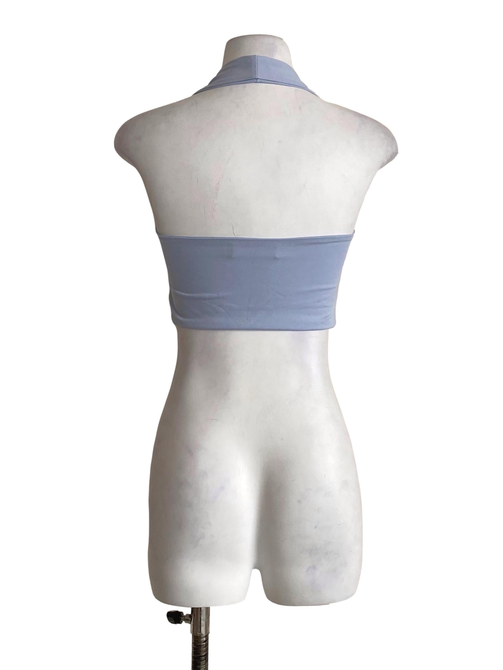 Soft Baby Blue Halter Strap Top
