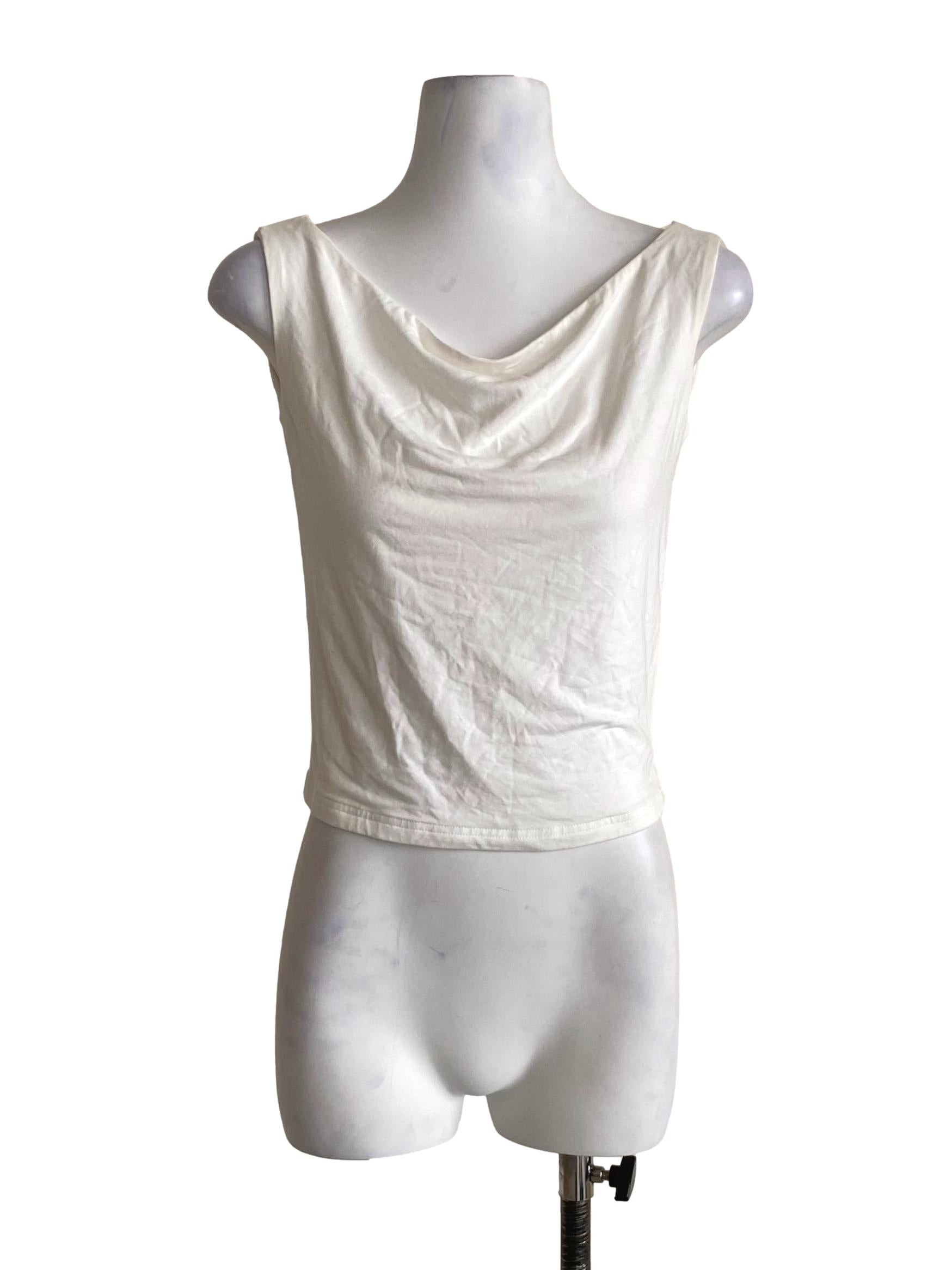 Chiffon White Jewel Sleeveless Top TTR