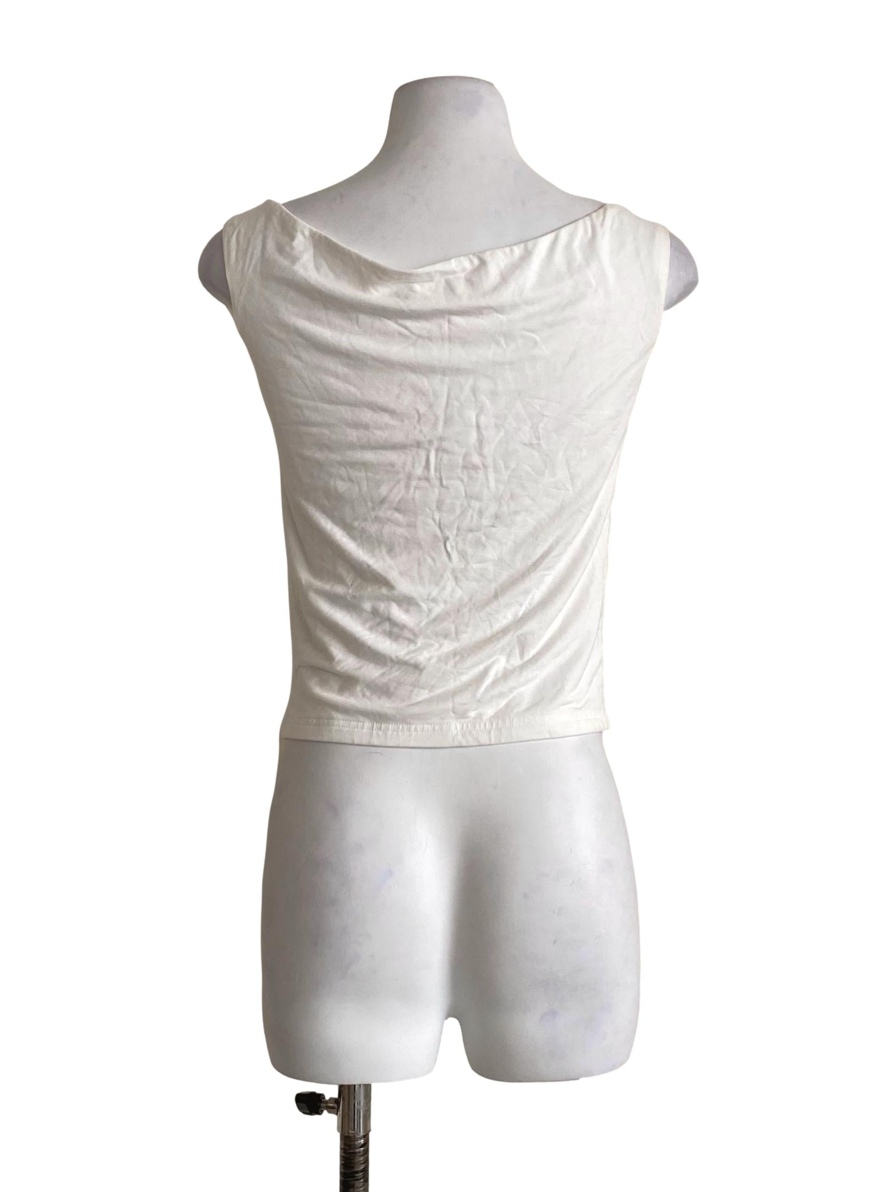 Chiffon White Jewel Sleeveless Top TTR