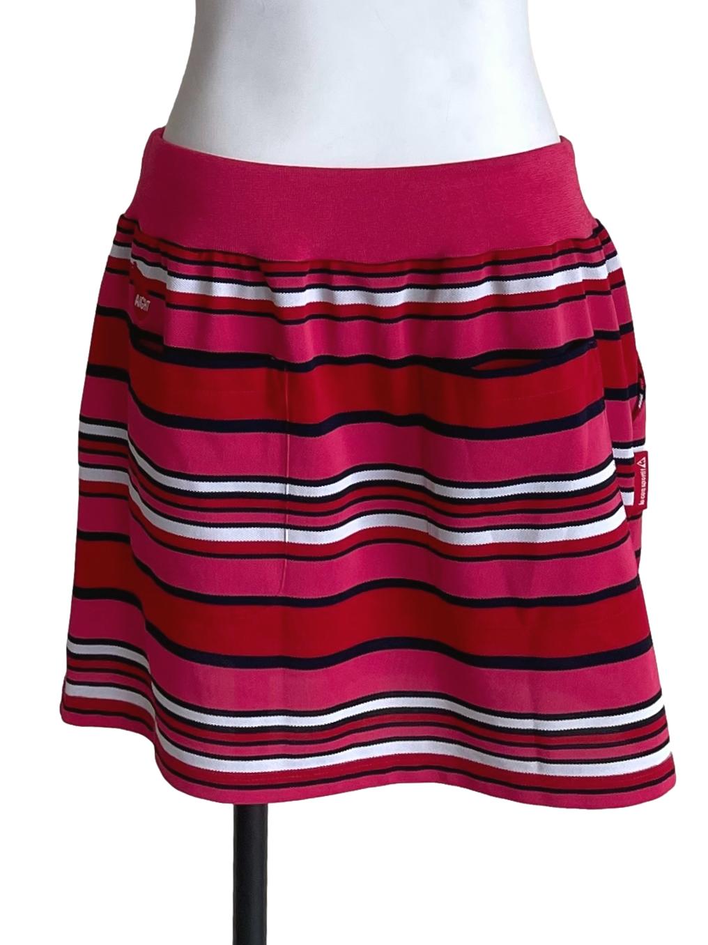Red & Pink Stripes Mini Sweat Skirt