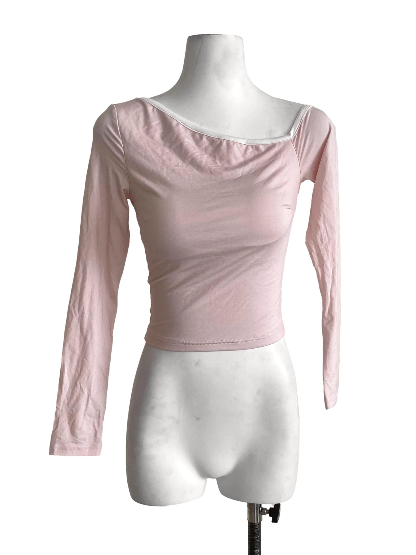Salmon Pink Asymmetrical Shoulder Top