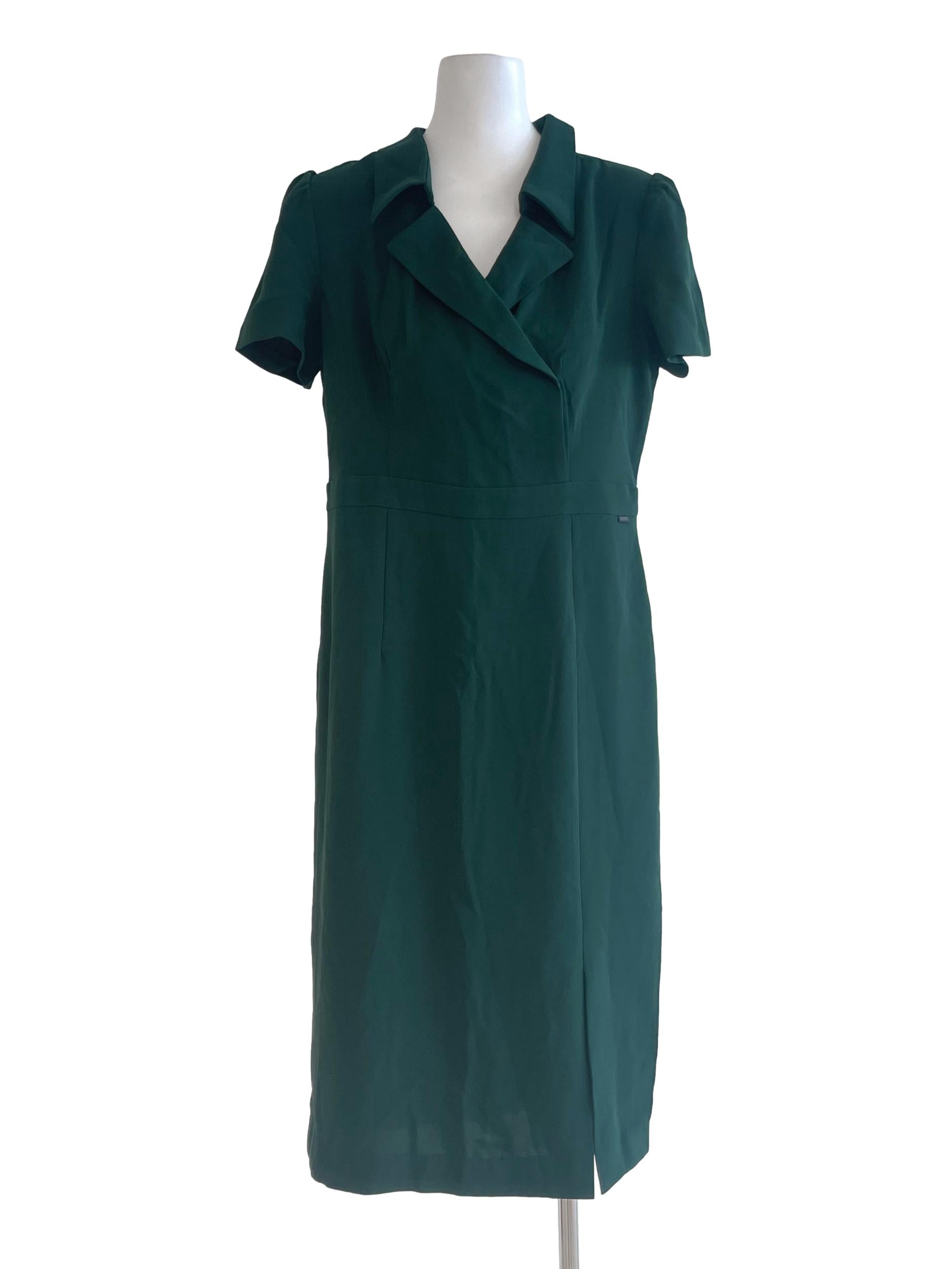 Seaweed Notched Collared Dress