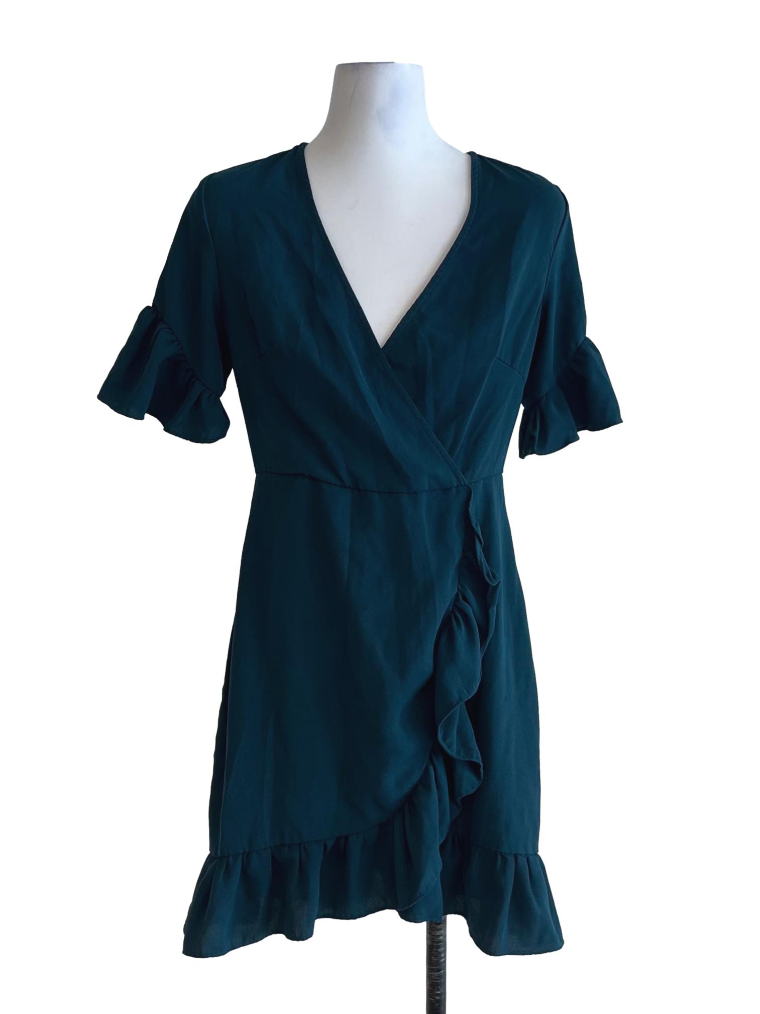 Aegean Blue V-Neckline Empire Dress